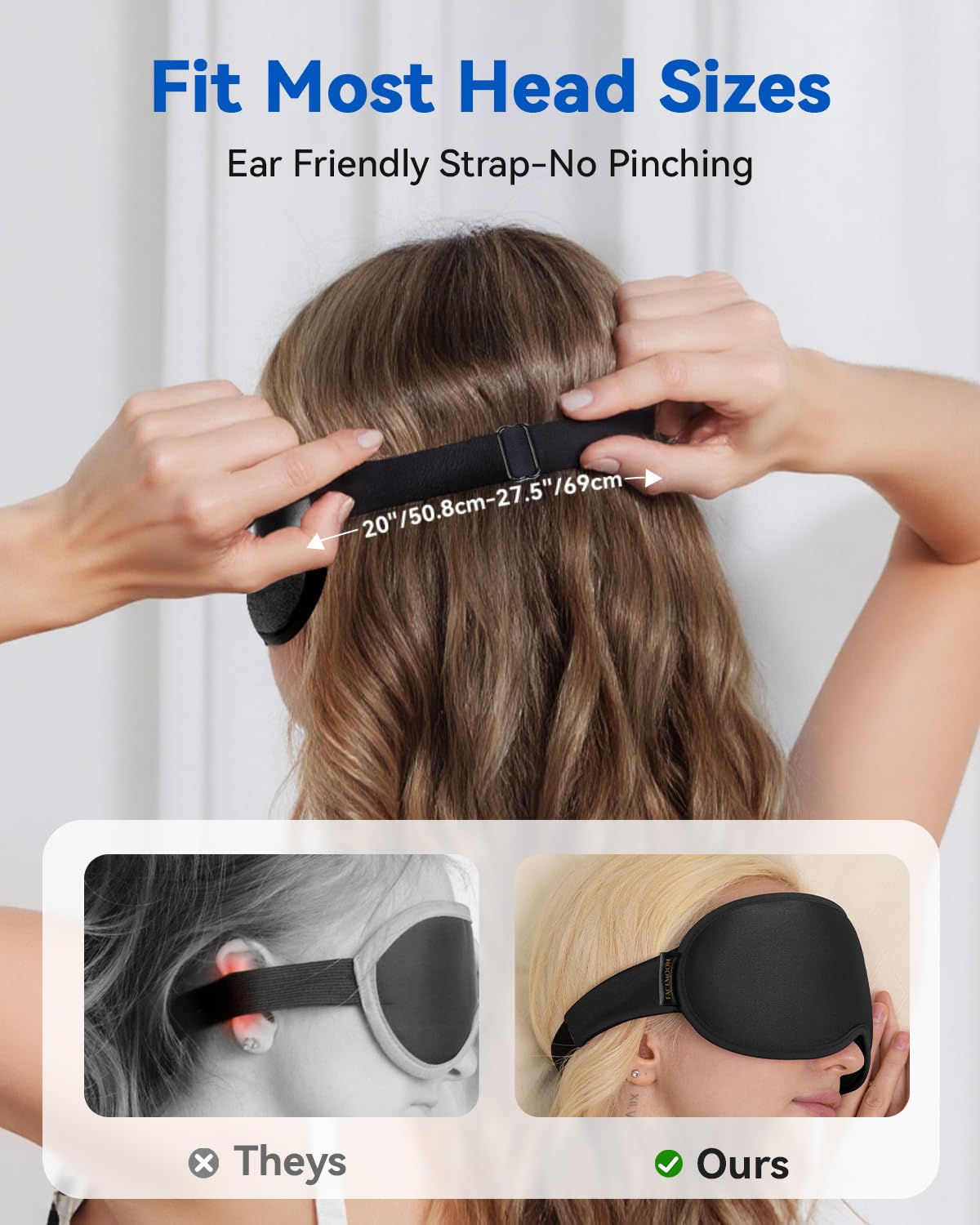 FACEMOON Blackout Weighted Eye Mask, 3D Sleep Mask for Men, Trave by Facemoon - Angle View 5