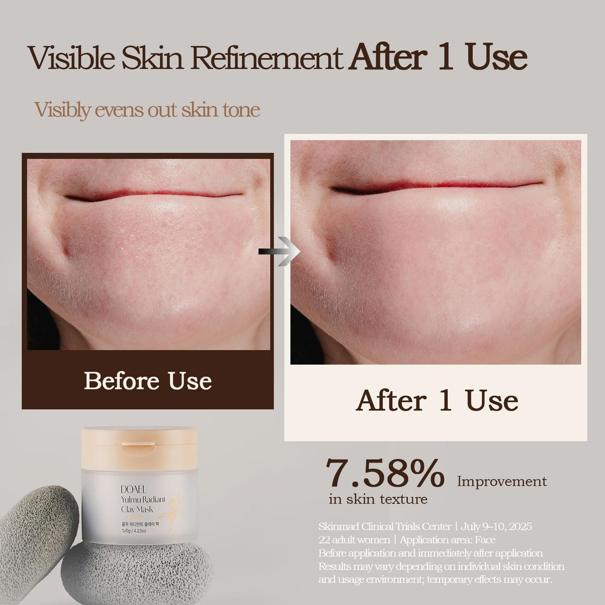 Yulmu Radiant Clay Mask 120g 4 23 oz Coix Seed Grain Removes - DOAEL Official Imagery - 6