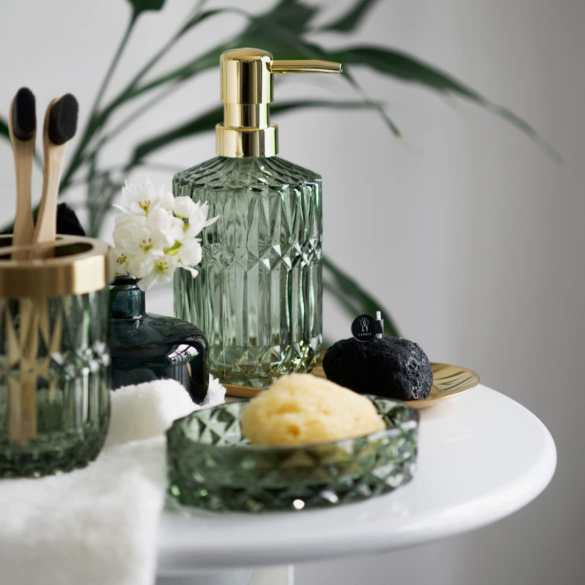 6PCS Bathroom Clear Glass Accessories Set Contemporary - EMPO Official Imagery - 3