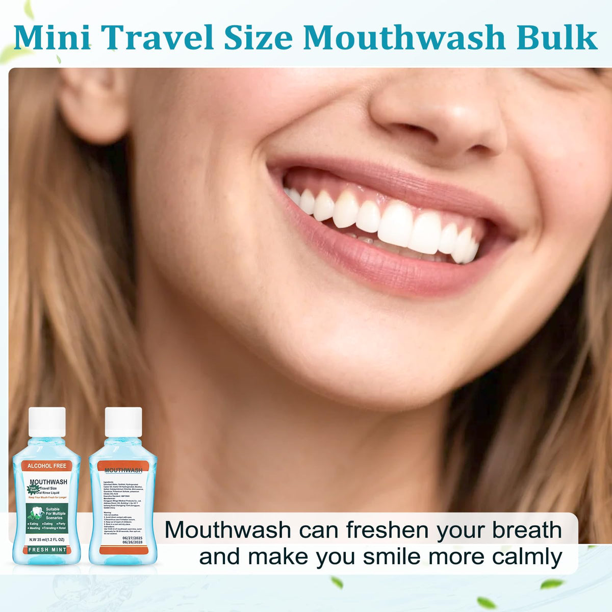 Mini Mouthwash Travel Size Bulk Pack of 50 Portable - Xuezoioy Official Imagery - 3