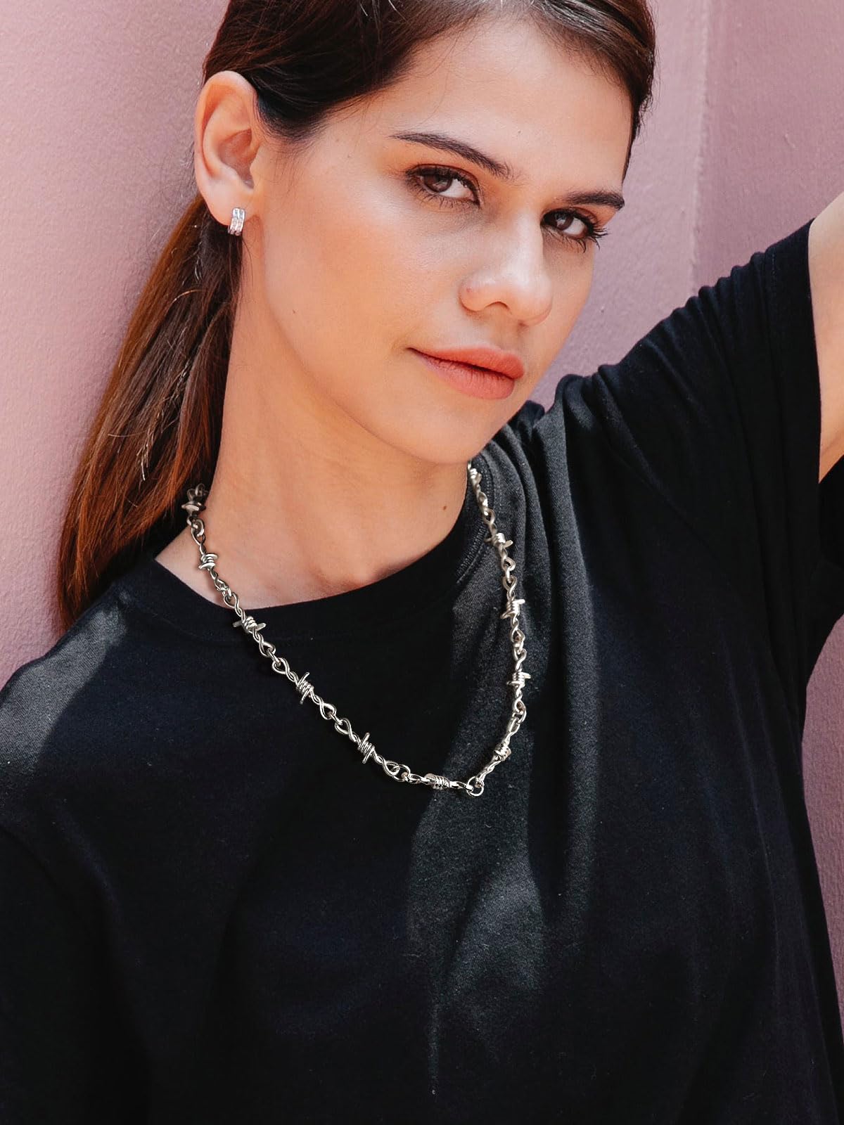 FindChic Barbed Wire Necklace for Men Women Punk Thorns - FindChic Official Imagery - 5