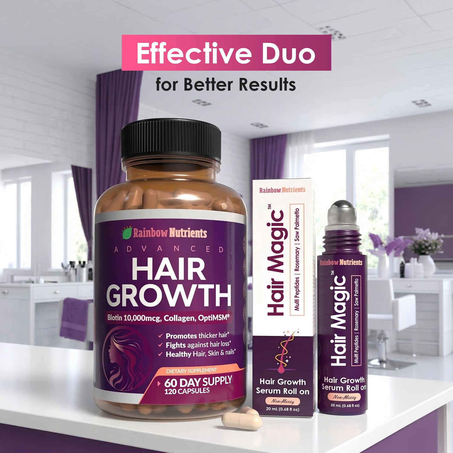 Rainbow Nutrients, LLC Hair Magic™ Hair Growth Serum Roll On - Multi Peptides + - Rainbow Nutrients, LLC Official Product View 10