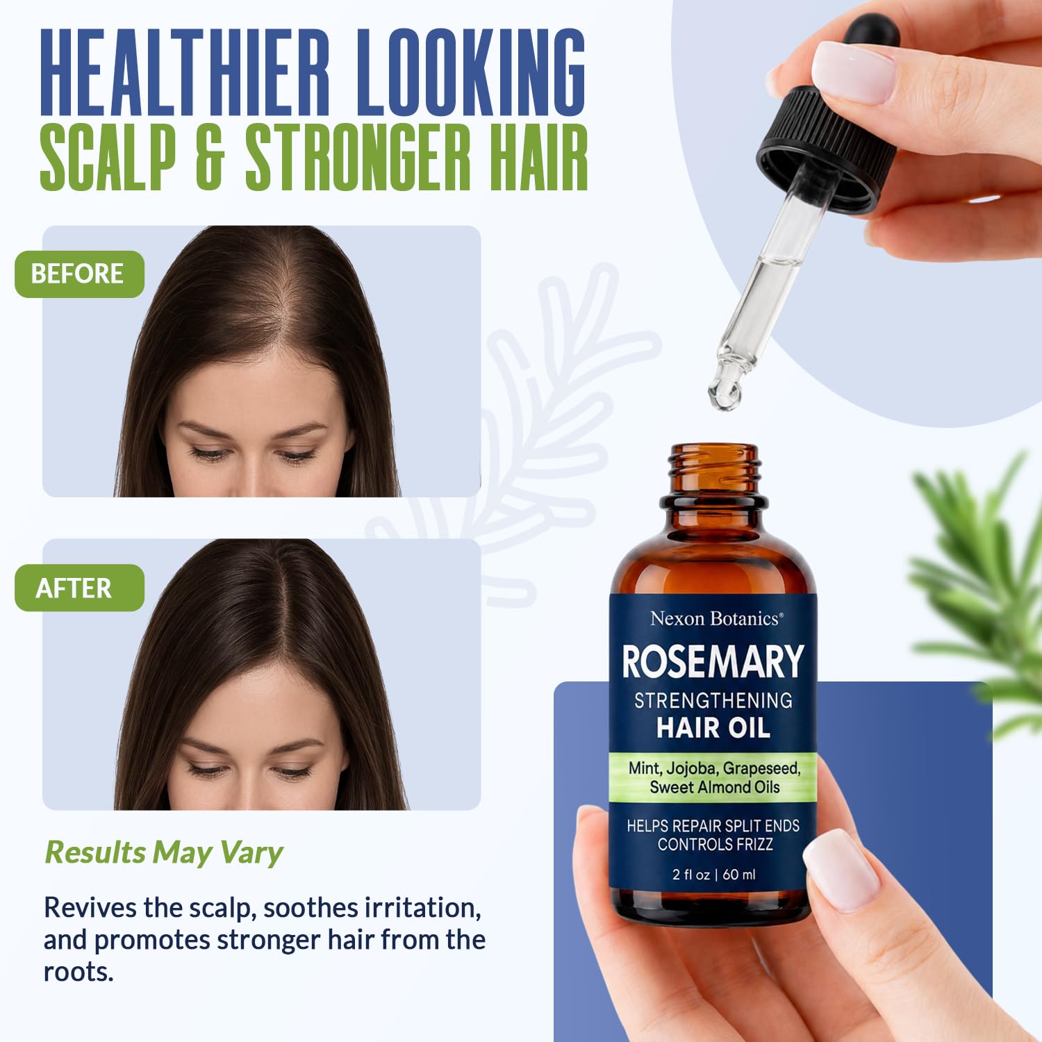 Nexon Botanics Rosemary Oil for Hair Growth 2 fl oz - Lightweight Scalp Oil for - Nexon Botanics Official Product View 3