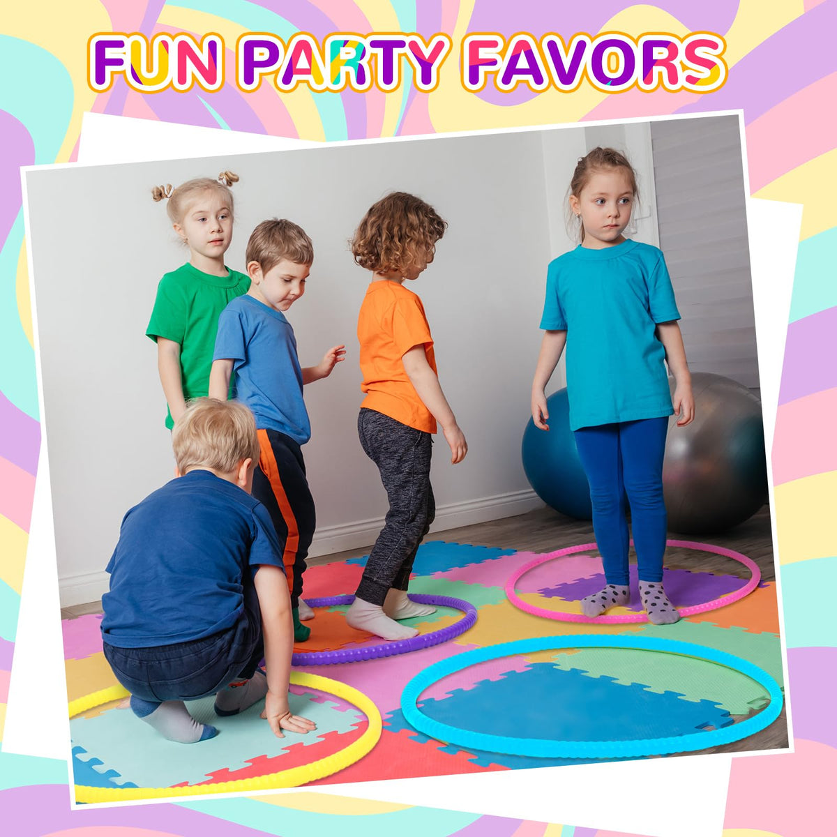 6 Pack Exercise Hoops Detachable Snap 32 Inch Simple Colors - Sratte Official Imagery - 6