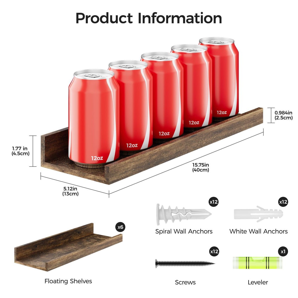 upsimples Floating Shelves for Wall Decor and Storage Brown - upsimples Official Imagery - 4