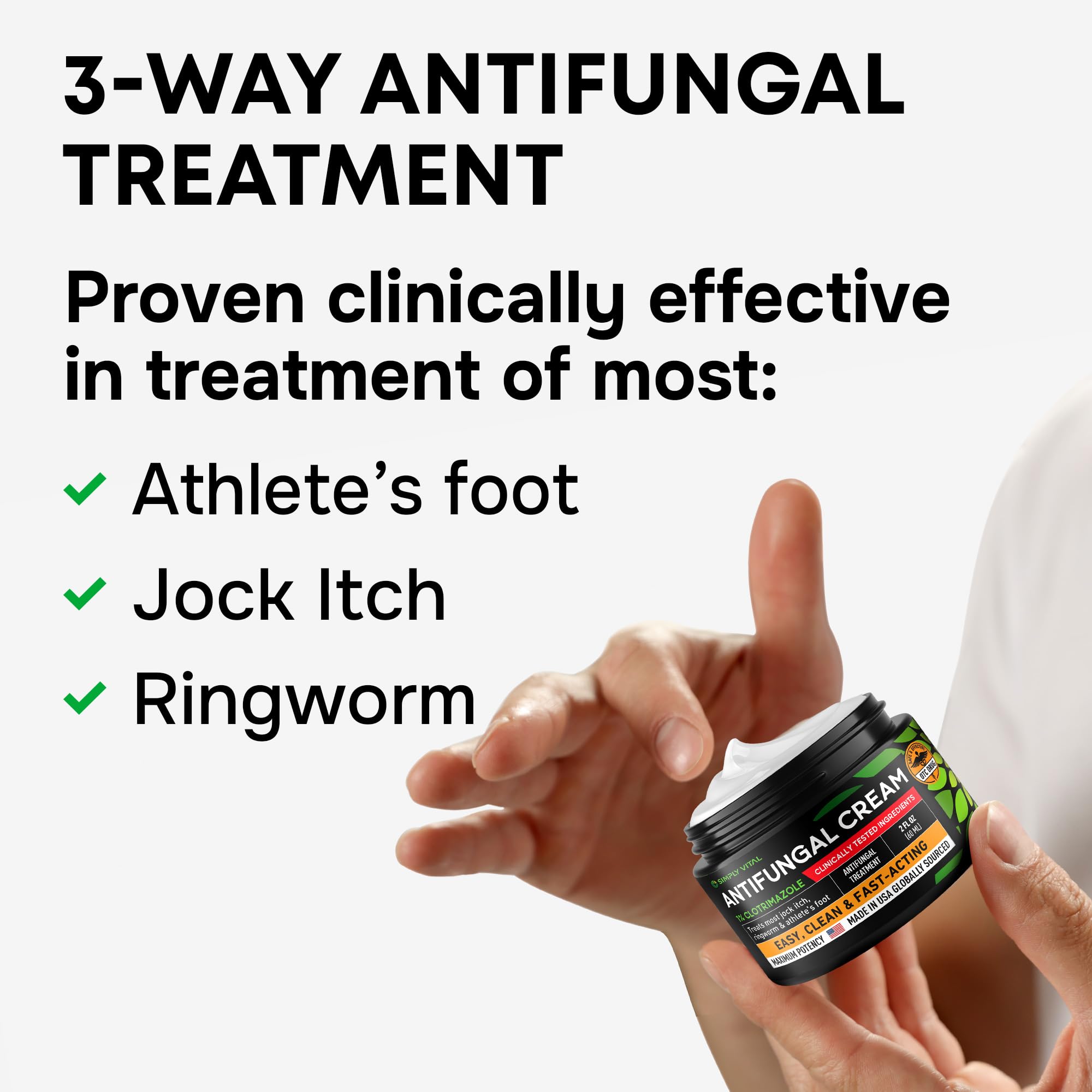 SimplyVital Clotrimazole 1% Antifungal Cream 2 oz