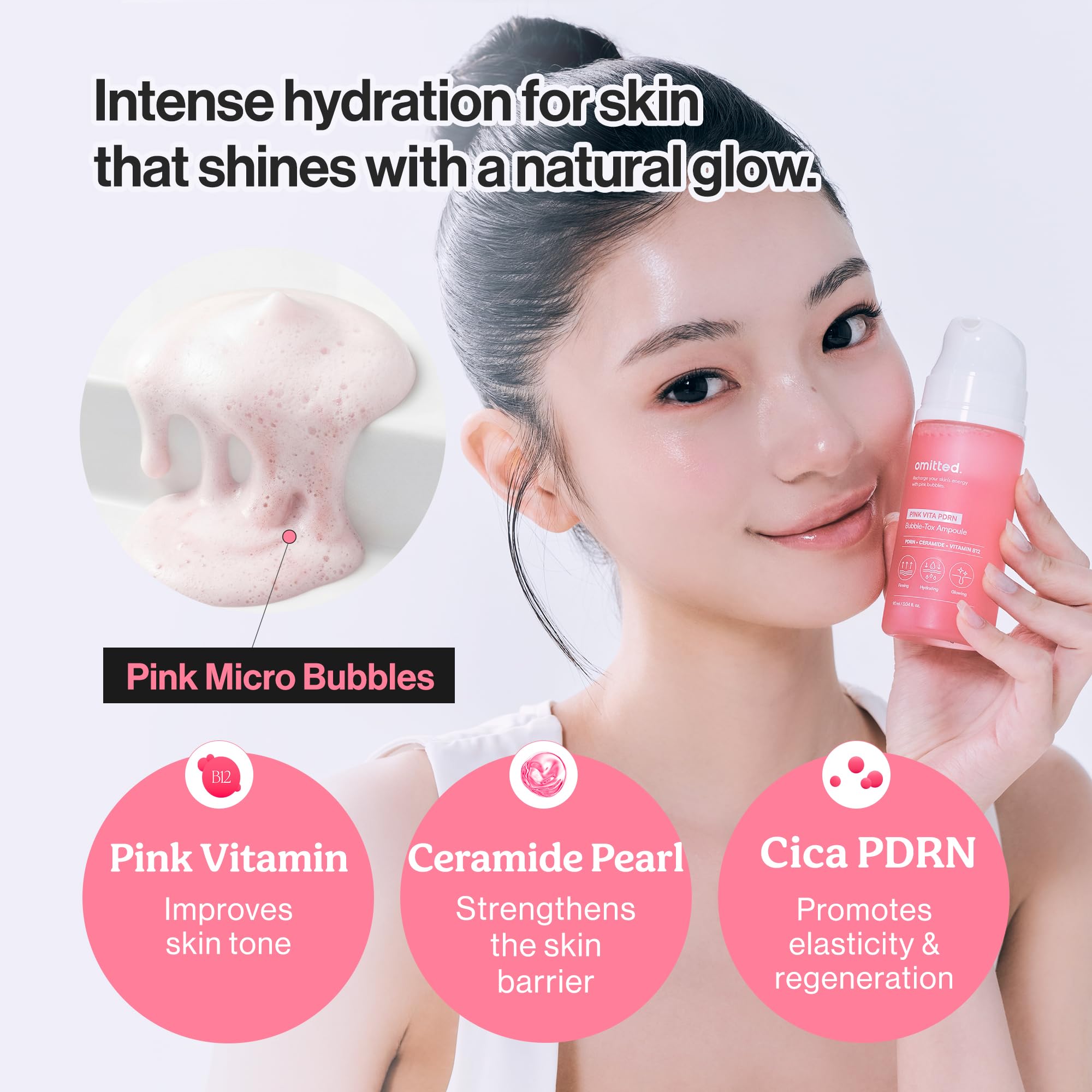 Pink Vitamin PDRN Bubble Serum Skin Barrier Hydration Cica 3 - Omitted Official Imagery - 4