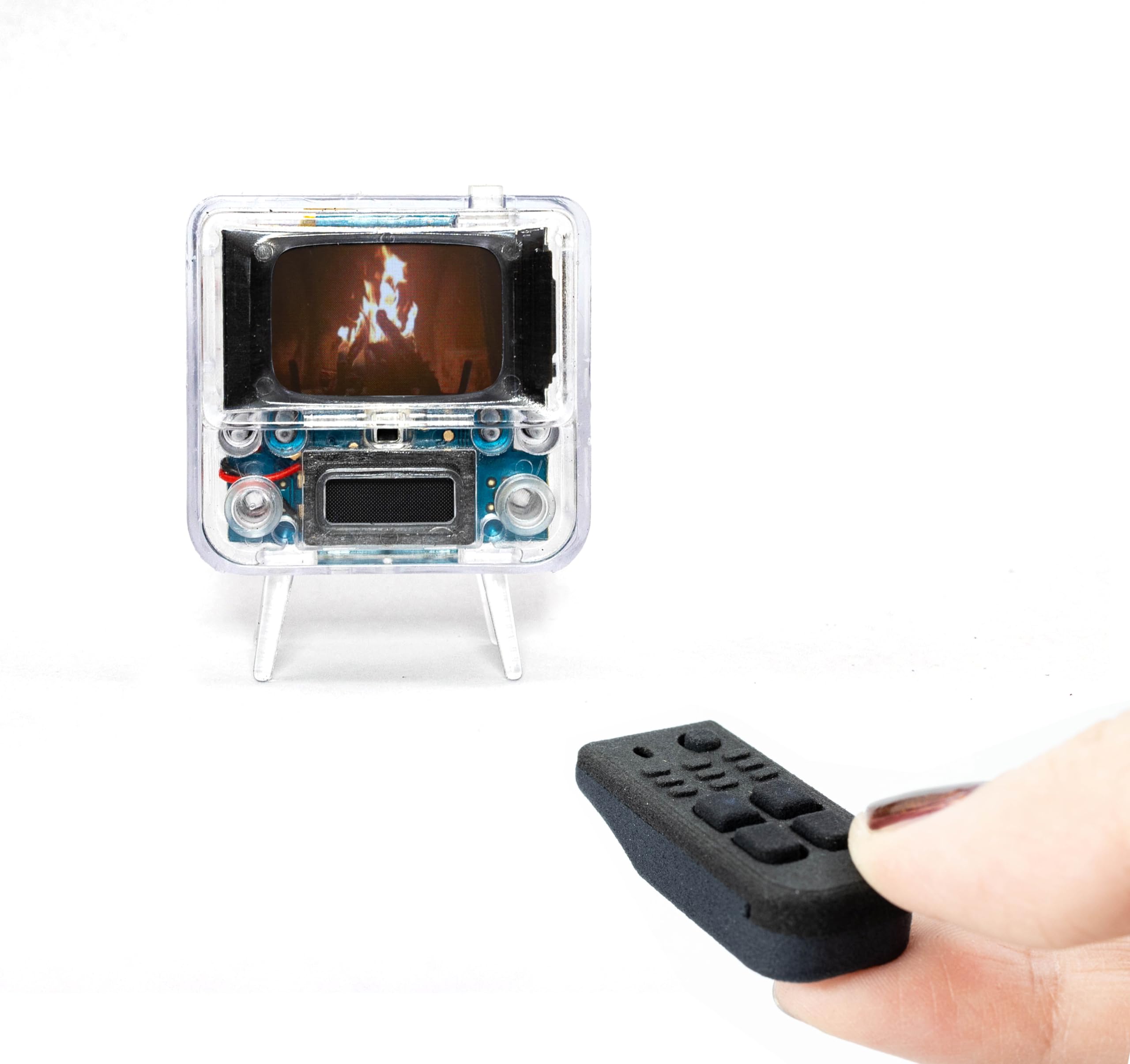 TinyCircuits TinyTV 2 Portable Retro Mini TV, Brown by TinyCircuits - Angle View 7
