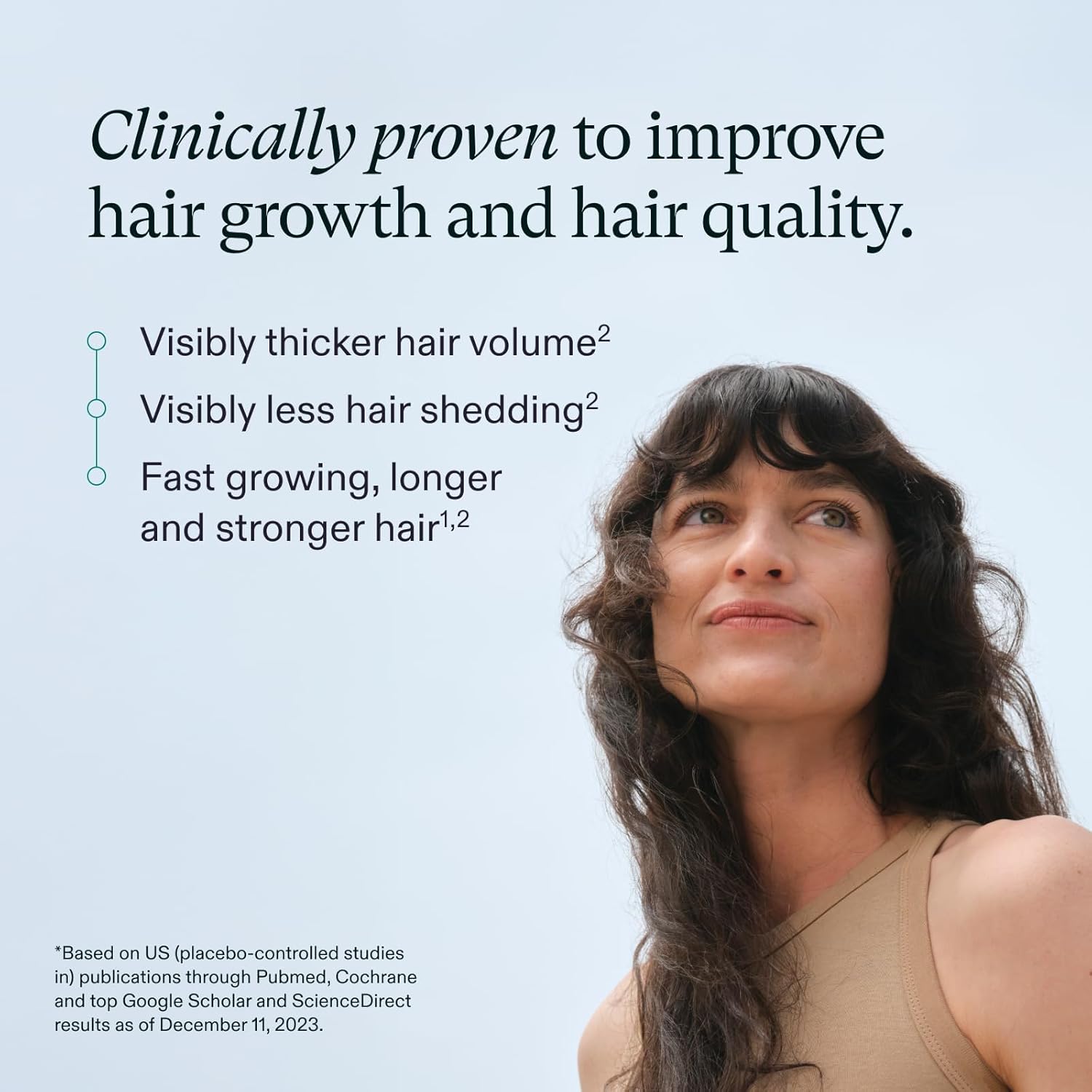 Elefair Nutrafol Women's Hair Growth Supplements for ages 18-44, bottle with capsules on a white background