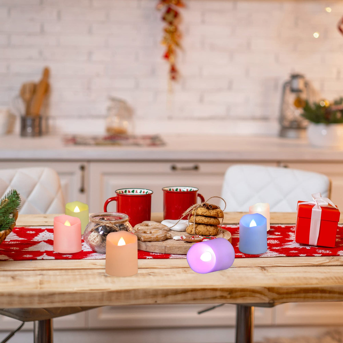 RGB Rechargeable Flameless Tea Lights Candles Timer Remote - FPOO Official Imagery - 5