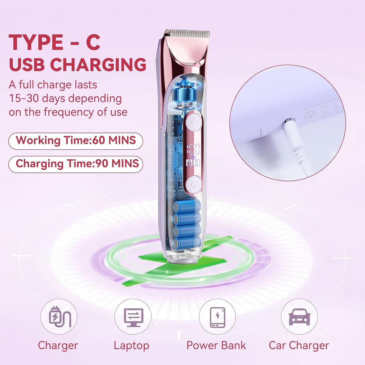 Hatteker Bikini Trimmer for Women 4 in 1 Dual Head Women s - Hatteker Official Imagery - 5