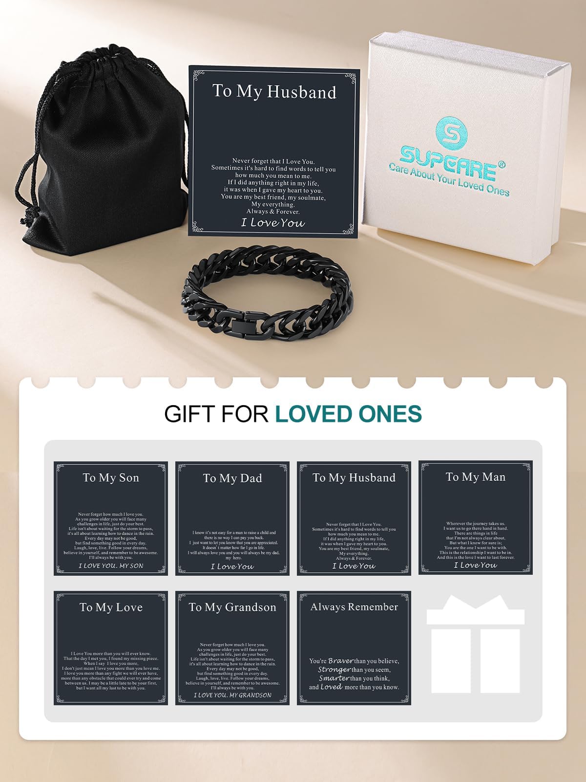 Supcare Birthday Gifts for Him Stainless Steel Cuban Link - Supcare Official Imagery - 7