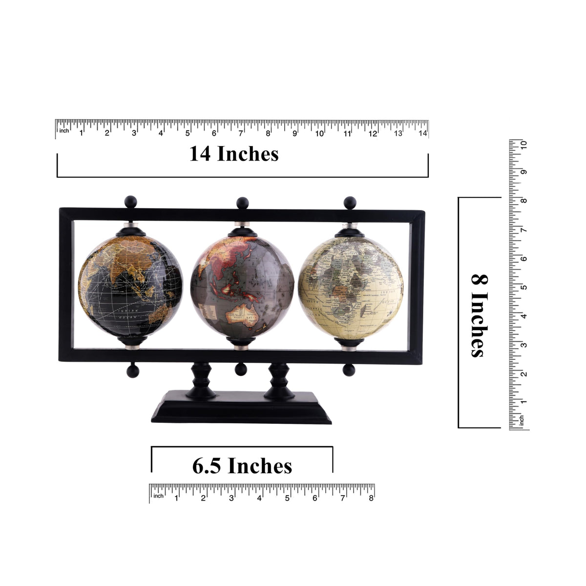 Set of 3 4 Earth Globe for Desk Elegant Office Decor World - RELY+ Official Imagery - 4
