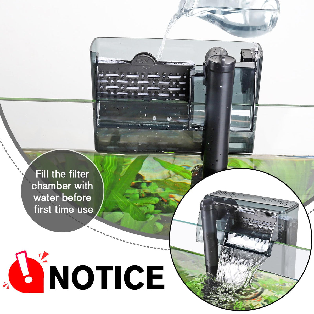hygger Aquarium HOB Filter 105 GPH for 10 20 Gallon Fish - hygger Official Imagery - 7