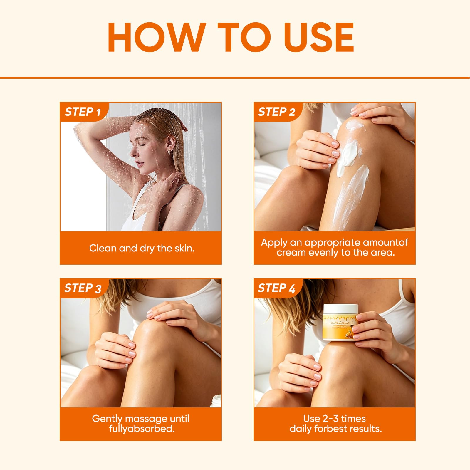 OUPEICHARM Bee Venom Warming Cream for back and knees, moisturizing skin with warming sensation, skincare treatment for targeted relief.