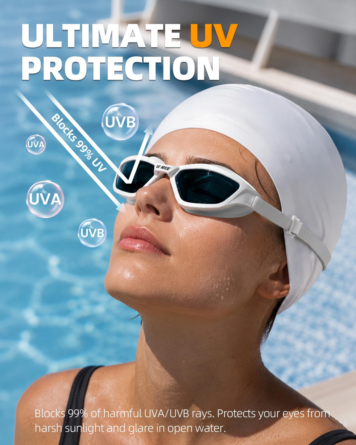 BENICE Interchangeable Nose Bridge Swim Goggles for Women - BENICE Official Imagery - 5