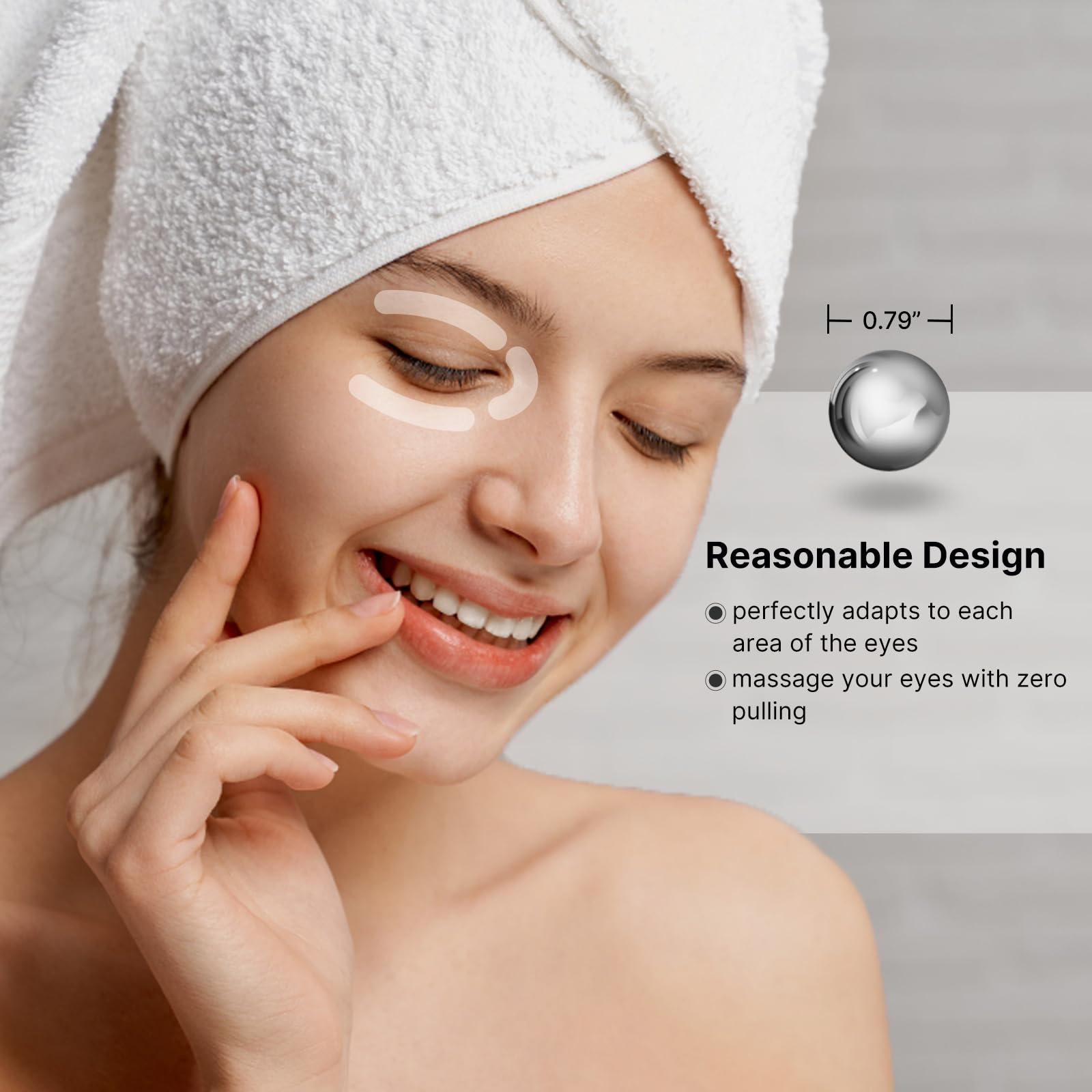 QooWo Eye Roller, Facial Roller Massager - Reduces Puffiness & Dark Circles & Coo - QooWo Official Product View 4
