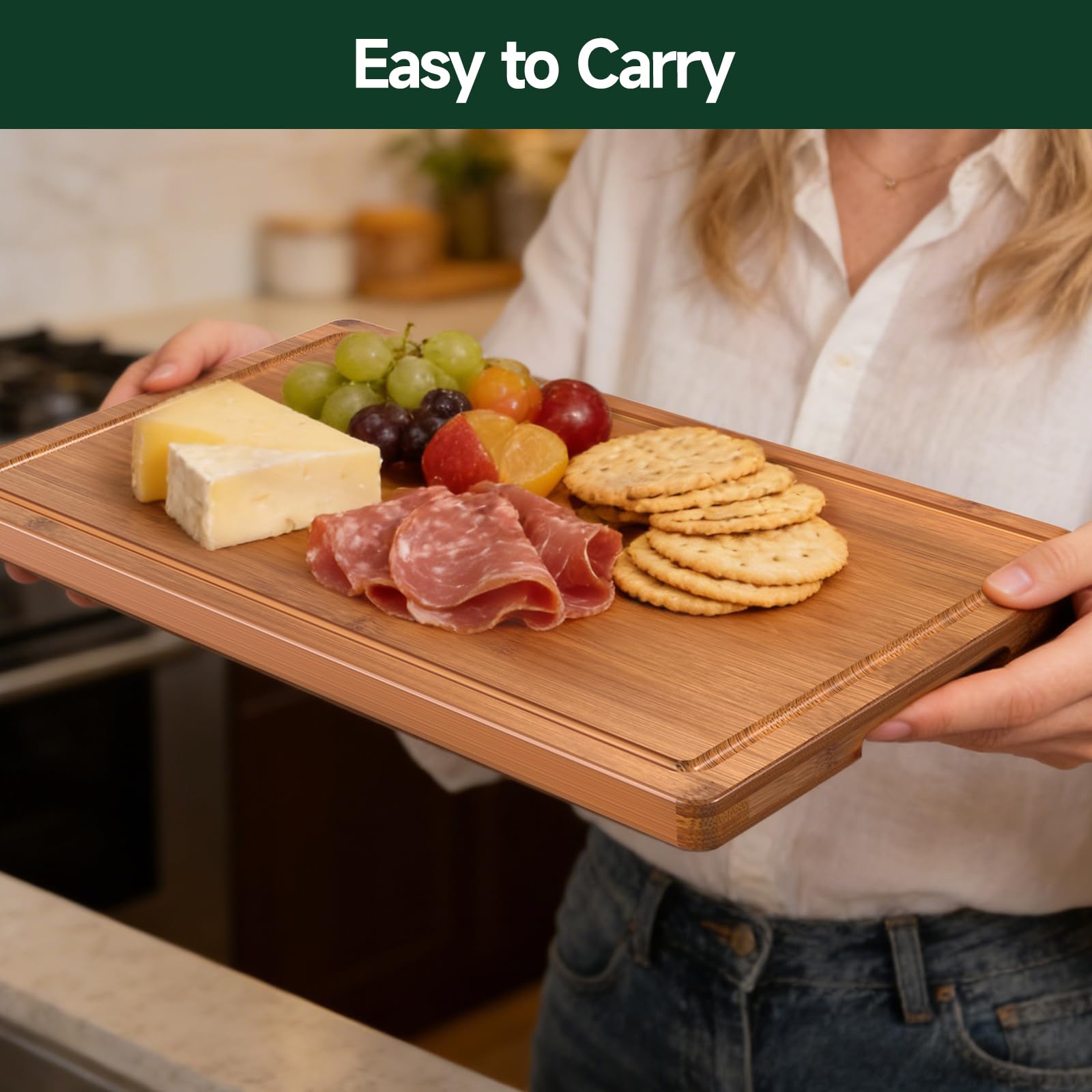 zeawec 3-Piece Set Deep-Carbonized Bamboo Cutting Board for Kitch - zeawec Official Product View 5