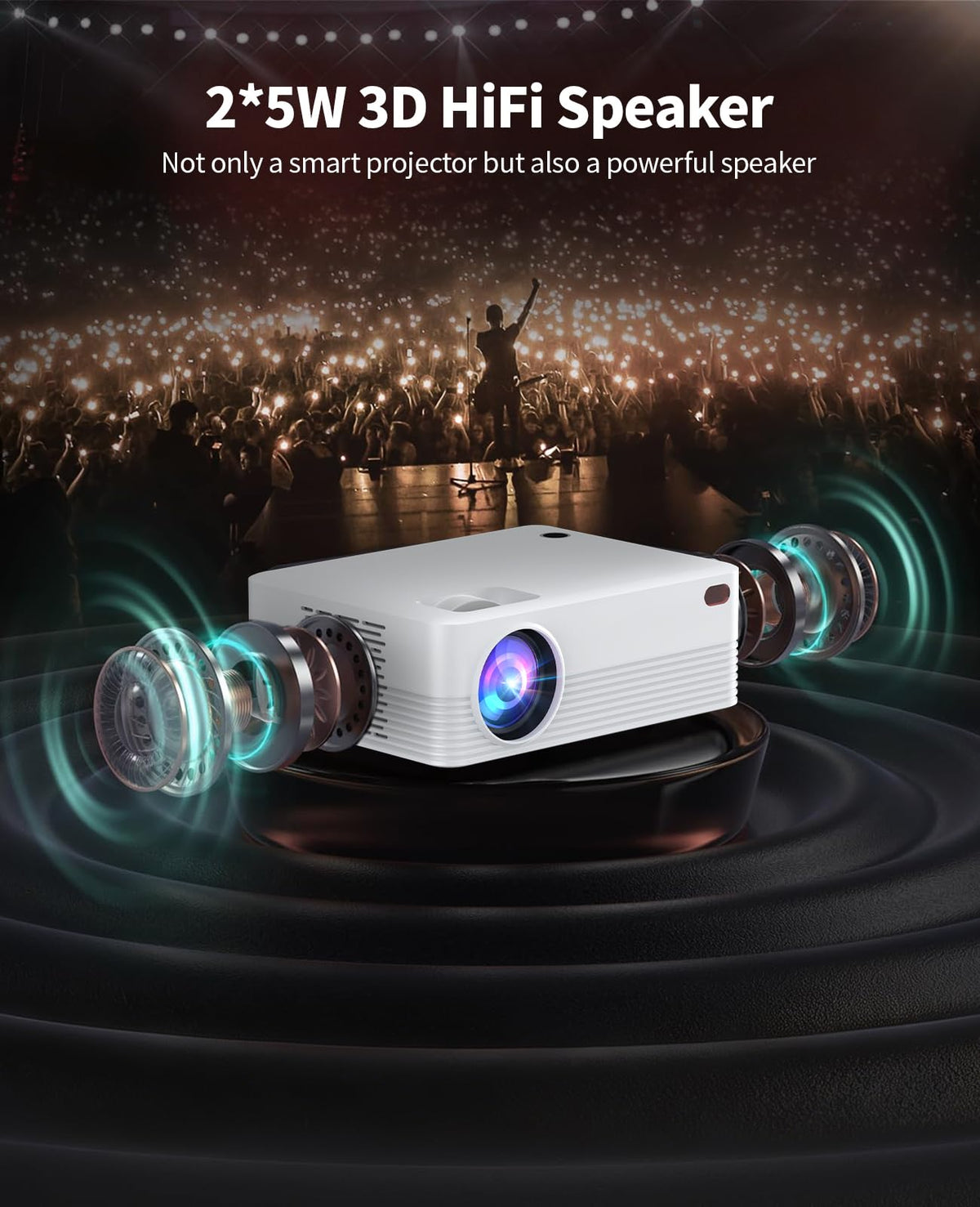 Portable Mini Projector Full HD 1080P 4K Support Video - ENUOSUMA Official Imagery - 6