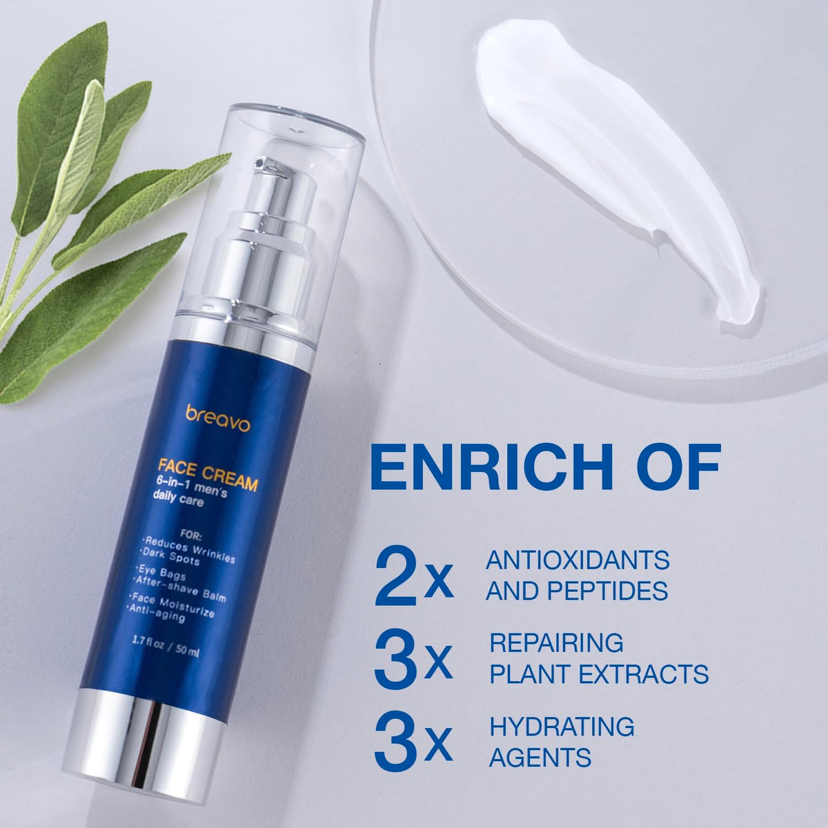 6 in 1 Face Cream for Men 6 in 1 Mens Face Moisturizer Mens - Breavo Official Imagery - 5