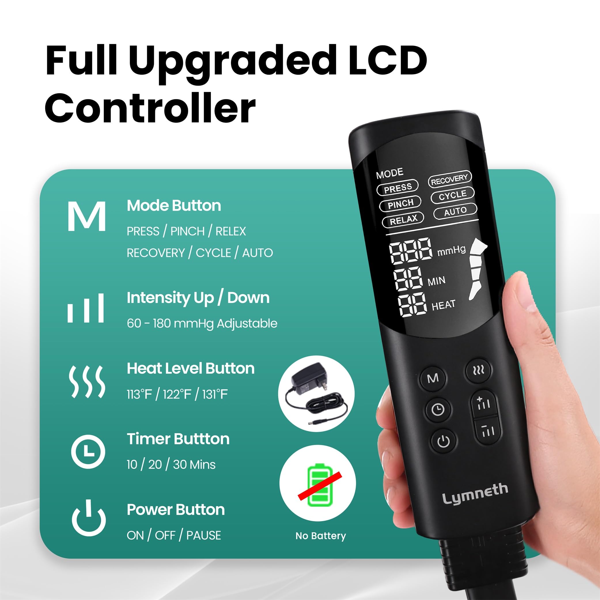 Leg Massager with Heat and Comression for Circulation and Pain Relief