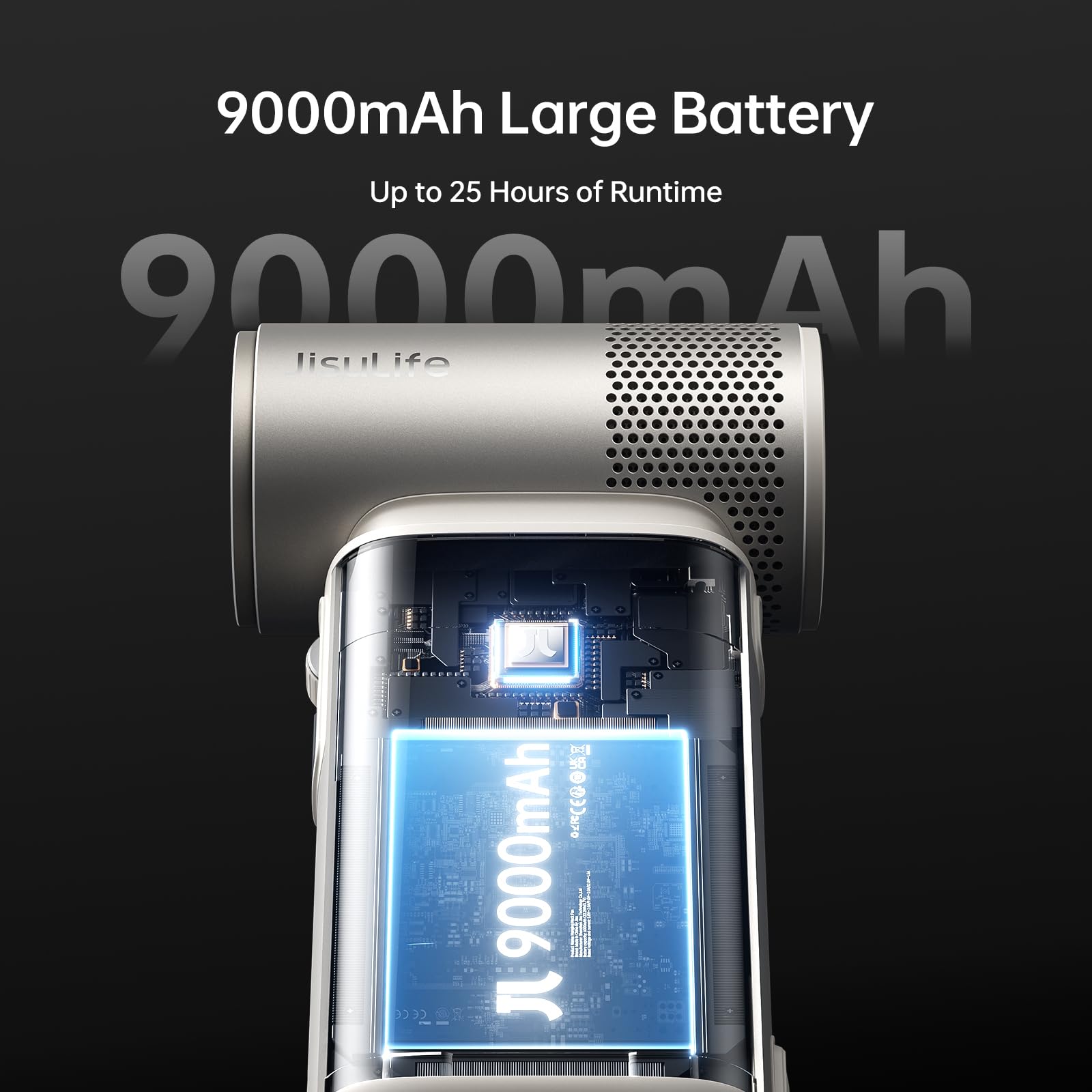 JISULIFE Portable Handheld Fan Ultra2 9000mAh Max 25 Hrs, 3 IN 1, by JISULIFE - Angle View 6