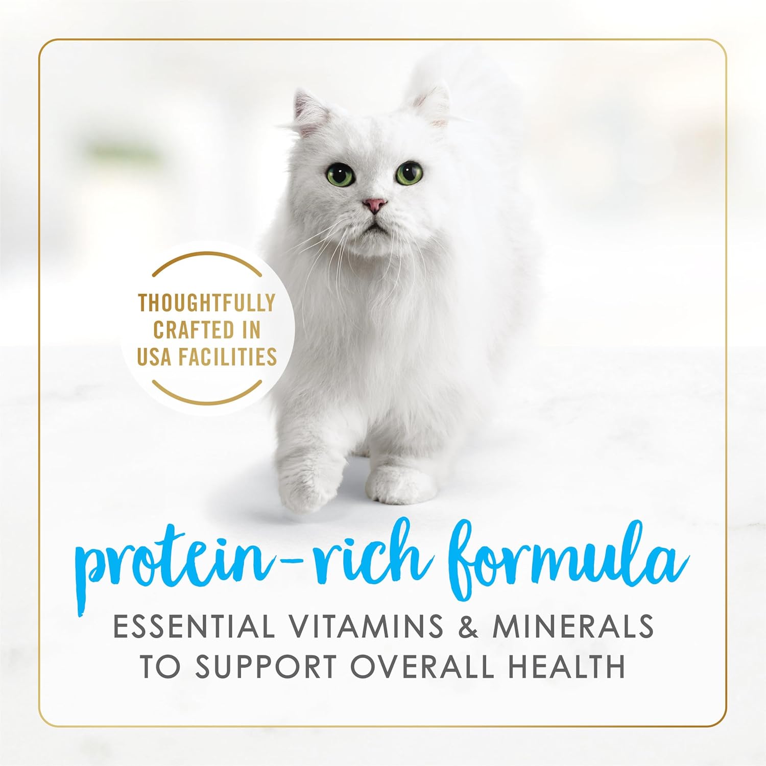 Cans of Purina Fancy Feast Wet Cat Food Flaked Tuna Feast, 3 oz., pack of 24, showing the tuna-flavored cat food inside the cans