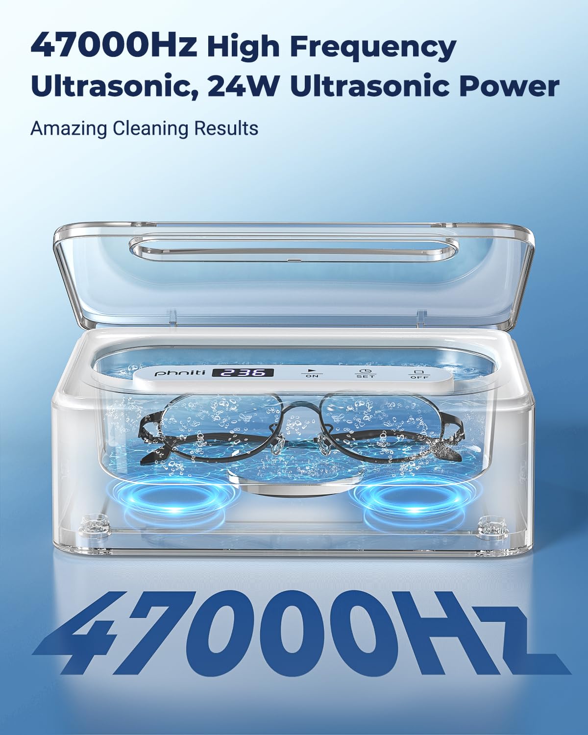 Ultrasonic Jewelry Cleaner for Glasses Watches Rings - Phniti Official Imagery - 3