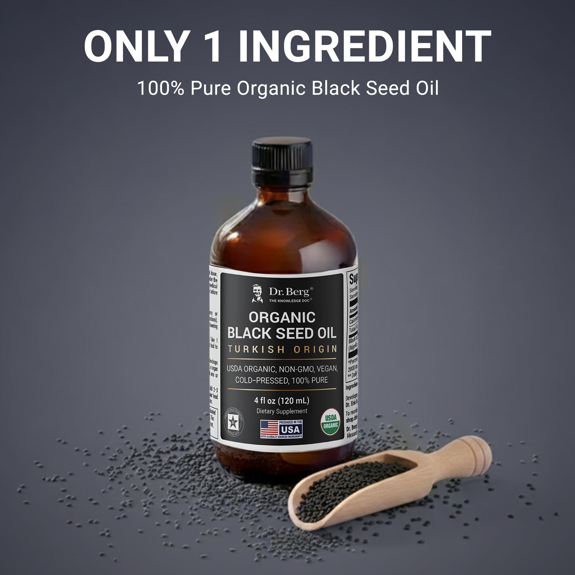 Dr. Berg Black Seed Oil – Cold Pressed Nigella Sativa 4 oz