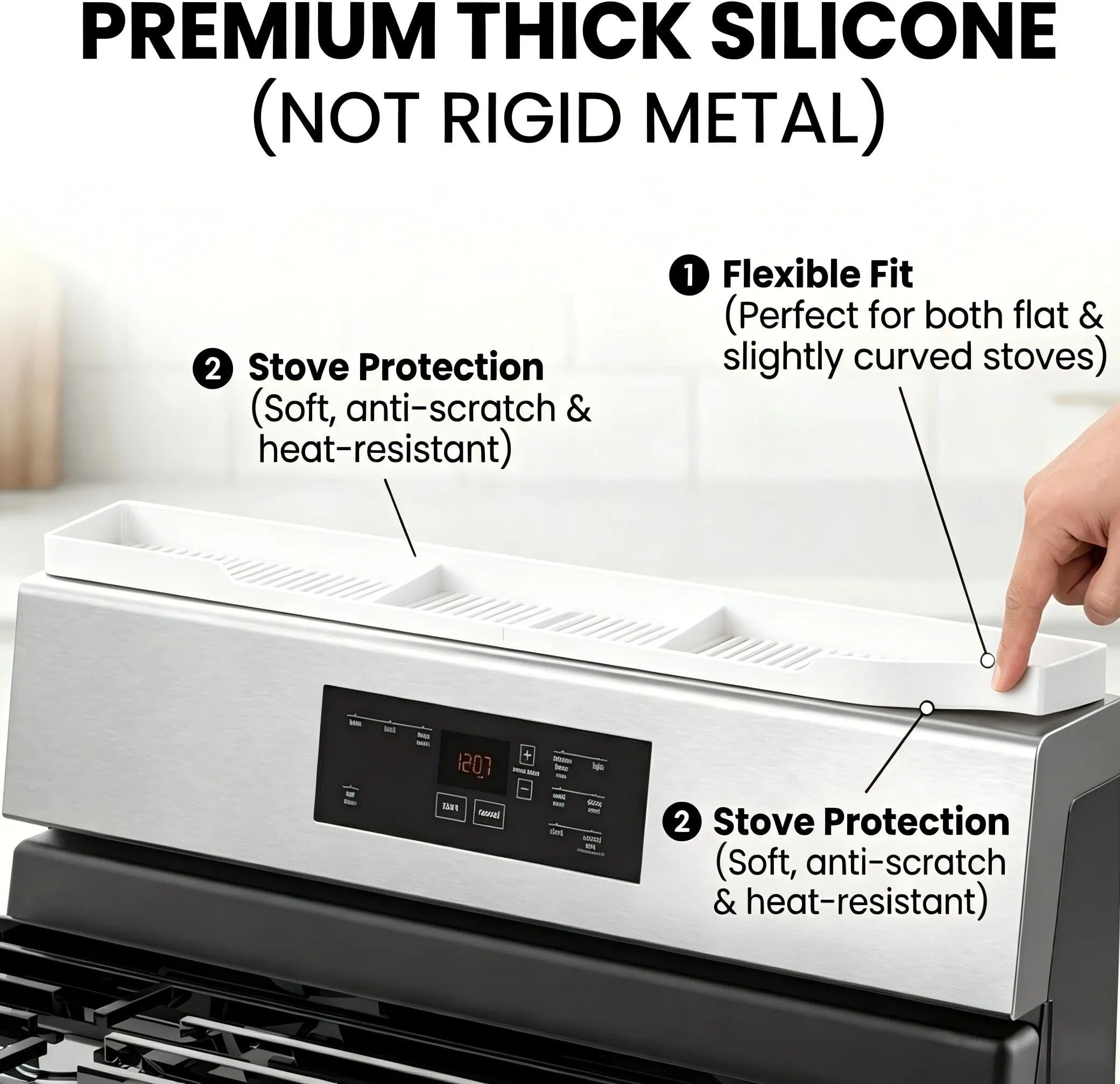 AWOKE Stove Top Shelf 30 Inch - Silicone Material Magnetic Shelf by AWOKE - Angle View 4