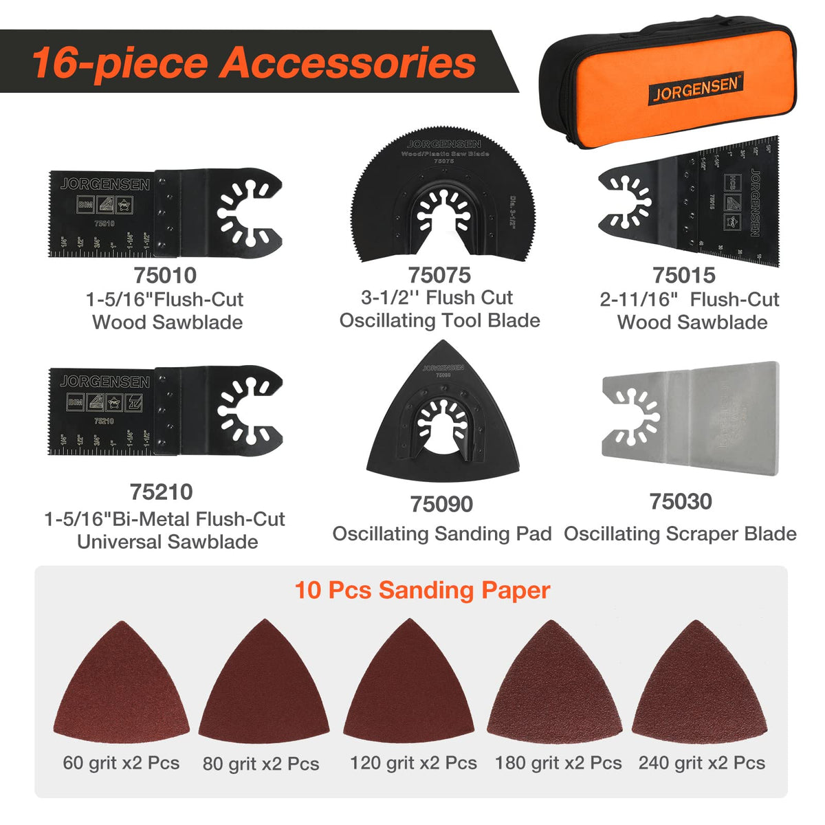 JORGENSEN Corded Oscillating Multi Tool Variable Speed with - Jorgensen Official Imagery - 4