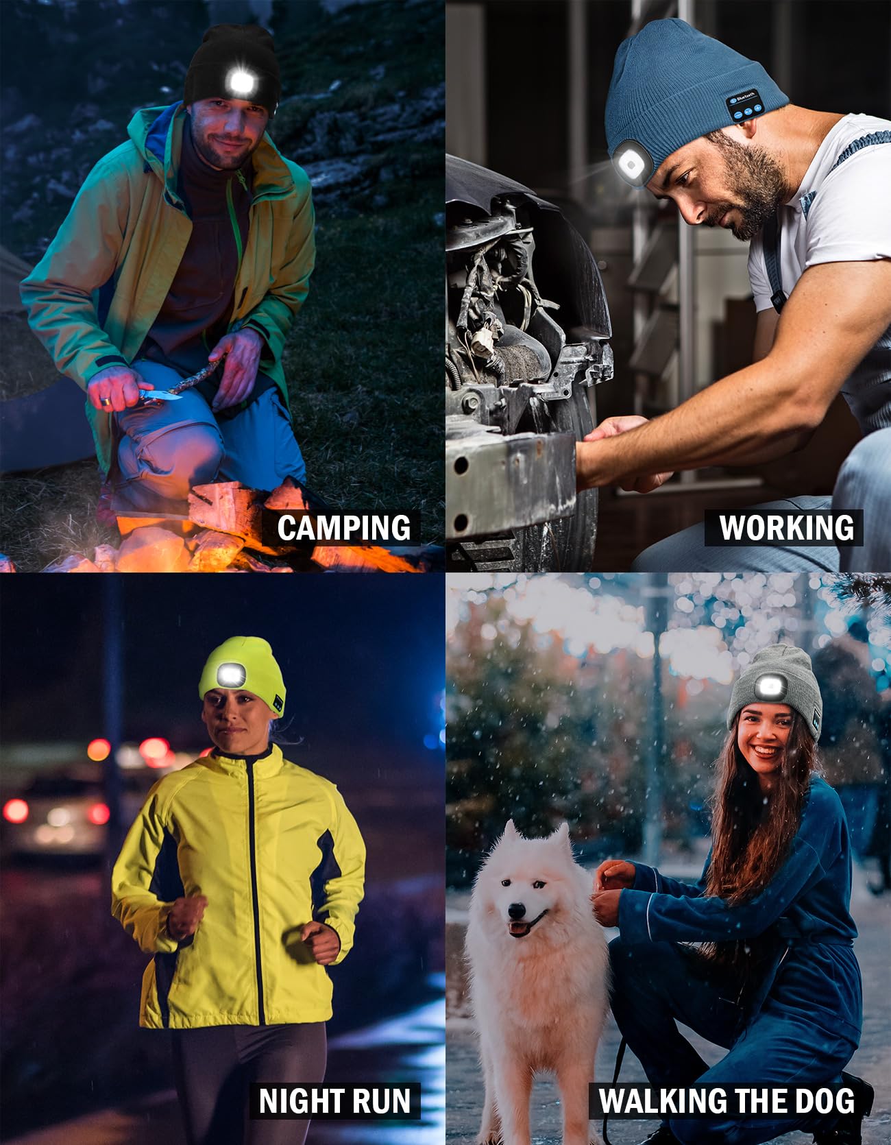 Wmcaps Bluetooth Beanie with LED Light, Winter Hat Gifts for Men Women - Wmcaps Official Product View 5