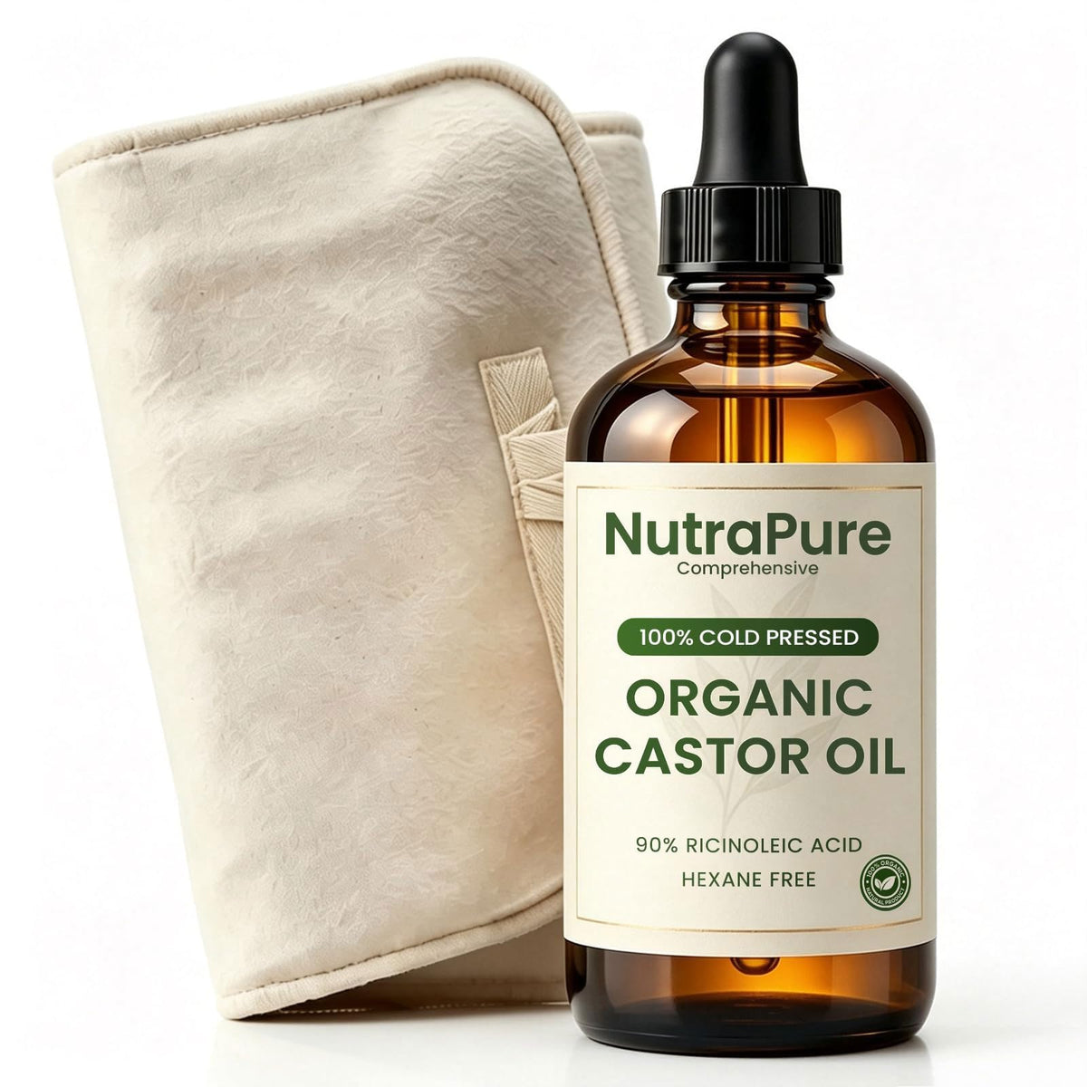 Castor Oil Organic Castor Oil Detox Kit Castor Oil Pack Wrap - Nutrapure Comprehensive Official Imagery - 1