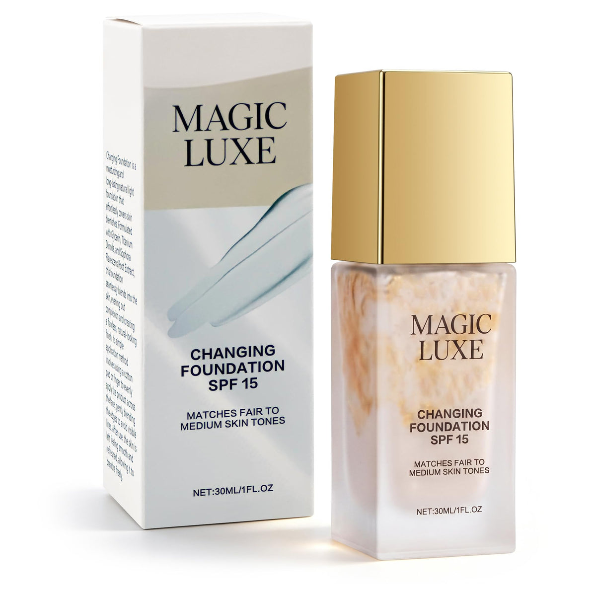 Color Changing Foundation for Mature Skin Color Shade - MAGIC LUXE OIL Official Imagery - 2
