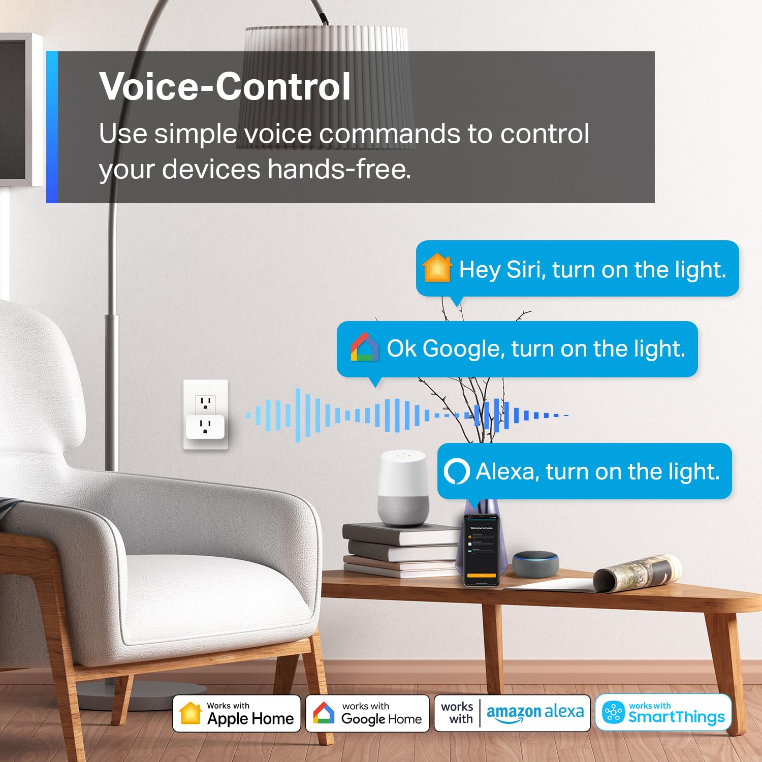 TP-Link Tapo Matter Supported Smart Plug Mini, Compact Design, 15A/1800W Max, Su - Tapo Official Product View 7