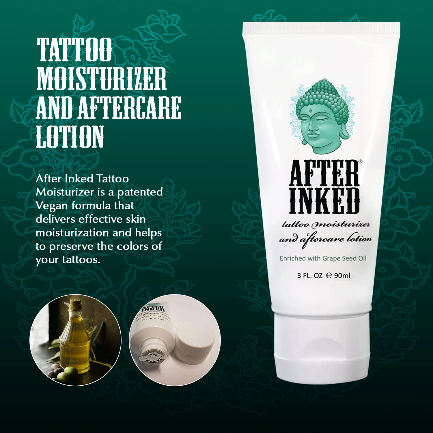 After Inked Tattoo Aftercare Lotion Moisturizer Balm 3oz - After Inked Official Product Imagery - 3