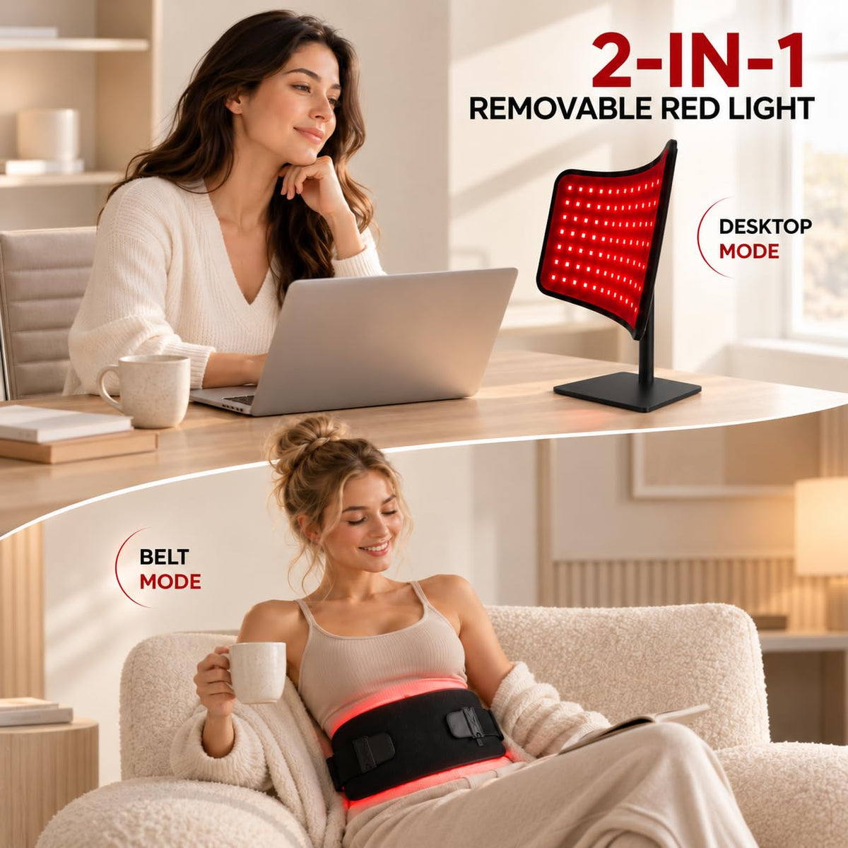 Red Light Therapy for Face Body 2 in 1 Desktop Panel with - Puroth Official Imagery - 3