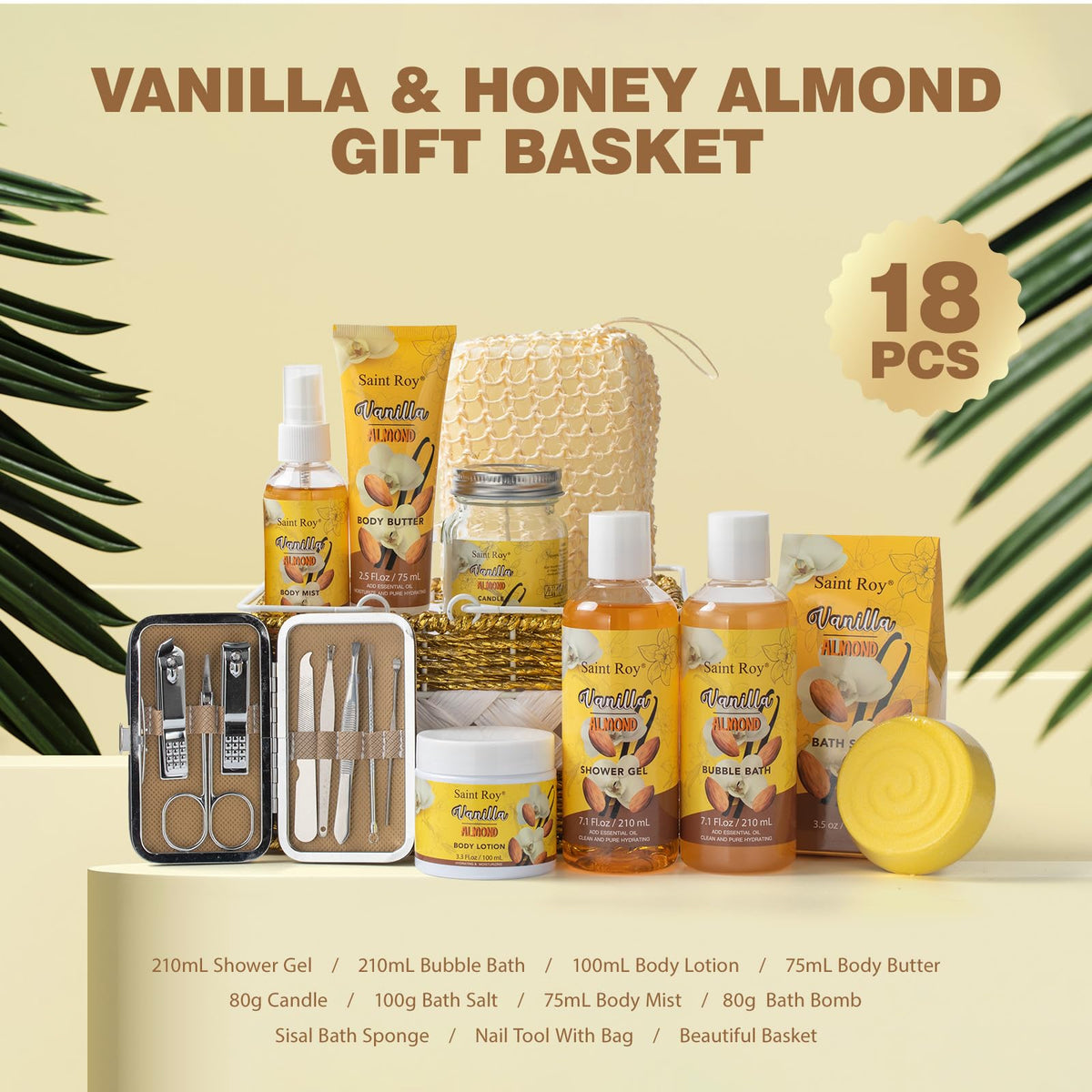 Large basket 25 pcs for Women Men Gifts Vanilla Honey Almond - Saint Roy Official Imagery - 4