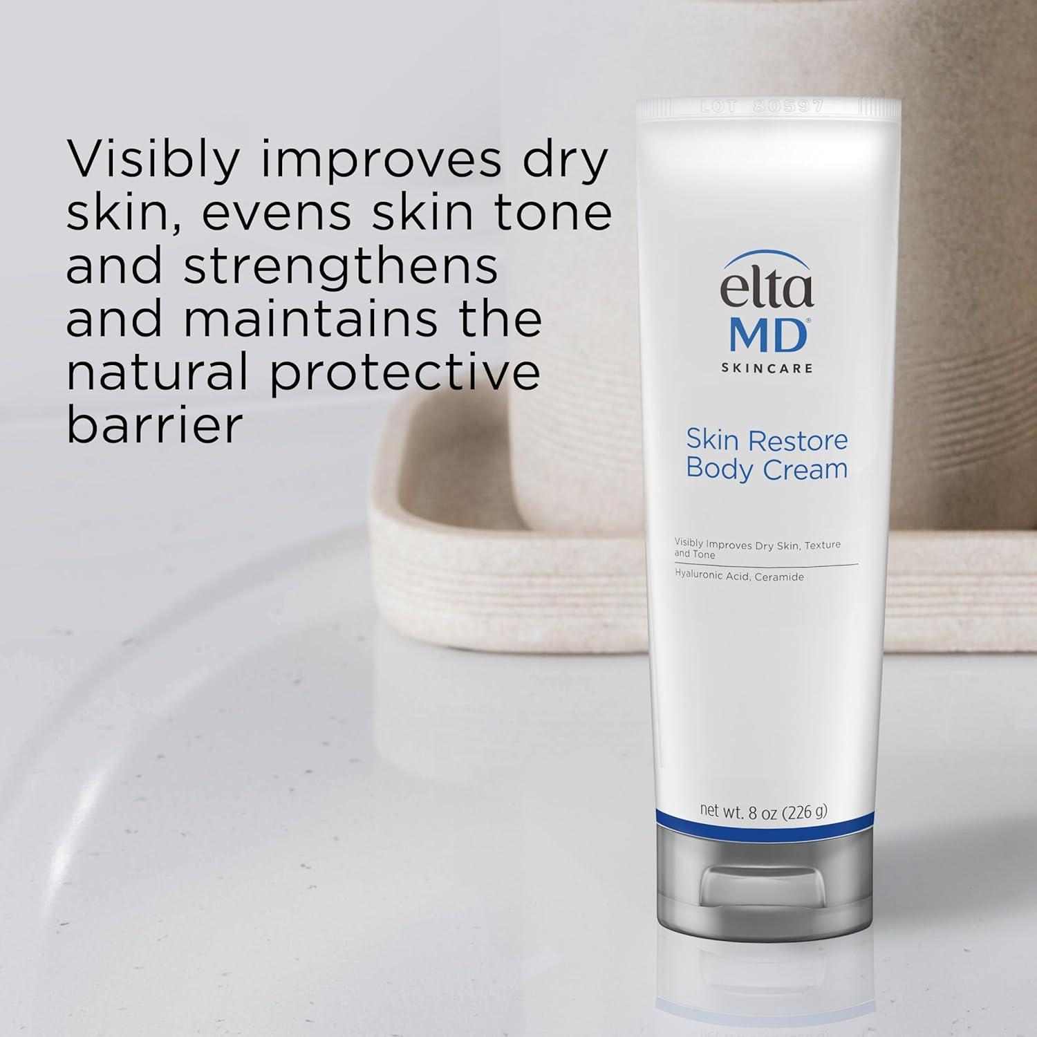 Elefair EltaMD Skin Restore Body Cream in 71G, fragrance-free lotion for women, enriched with hyaluronic acid for skin hydration
