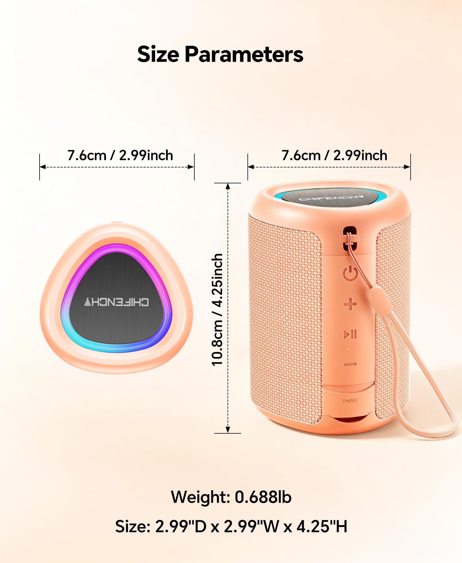 CHIFENCHY Portable Bluetooth Speaker Beach Essentials: IPX5 Water by CHIFENCHY - Angle View 8