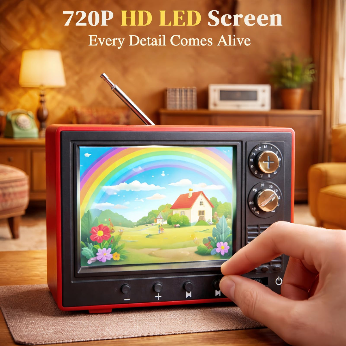 Retro Mini Work TV Toy Tiny Fake Dollhouse TV with 720P - PanniOhye Official Imagery - 7