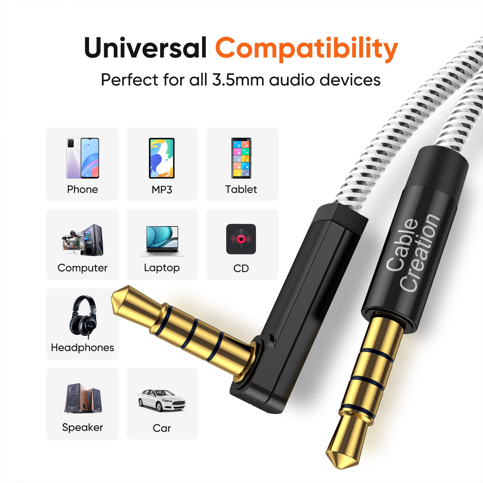 CableCreation 3.5mm Audio Cable , TRRS 3.5mm Stereo Aux Cable by CableCreation - Angle View 4
