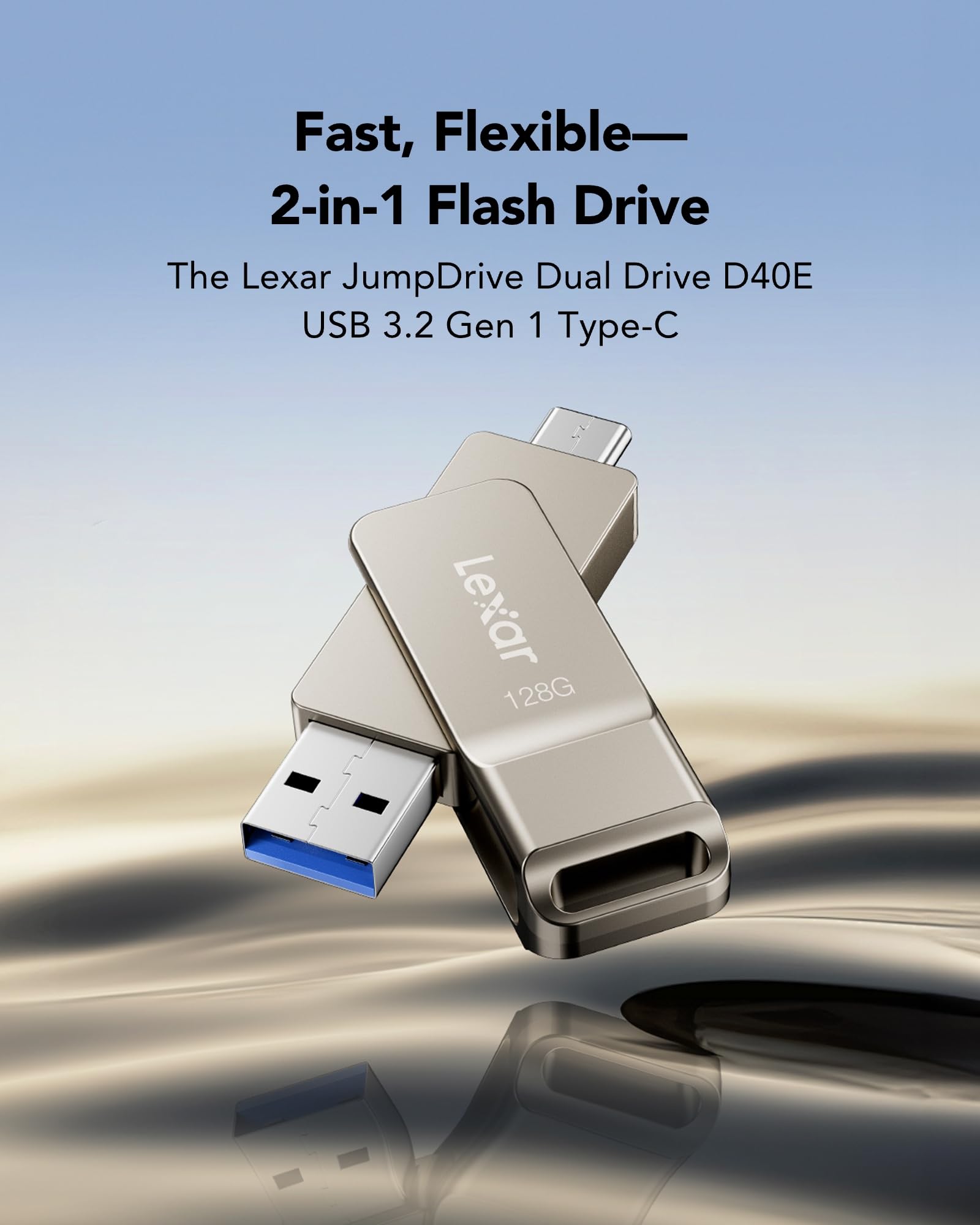 Lexar D40E 128GB Dual USB-C & USB-A Flash Drive