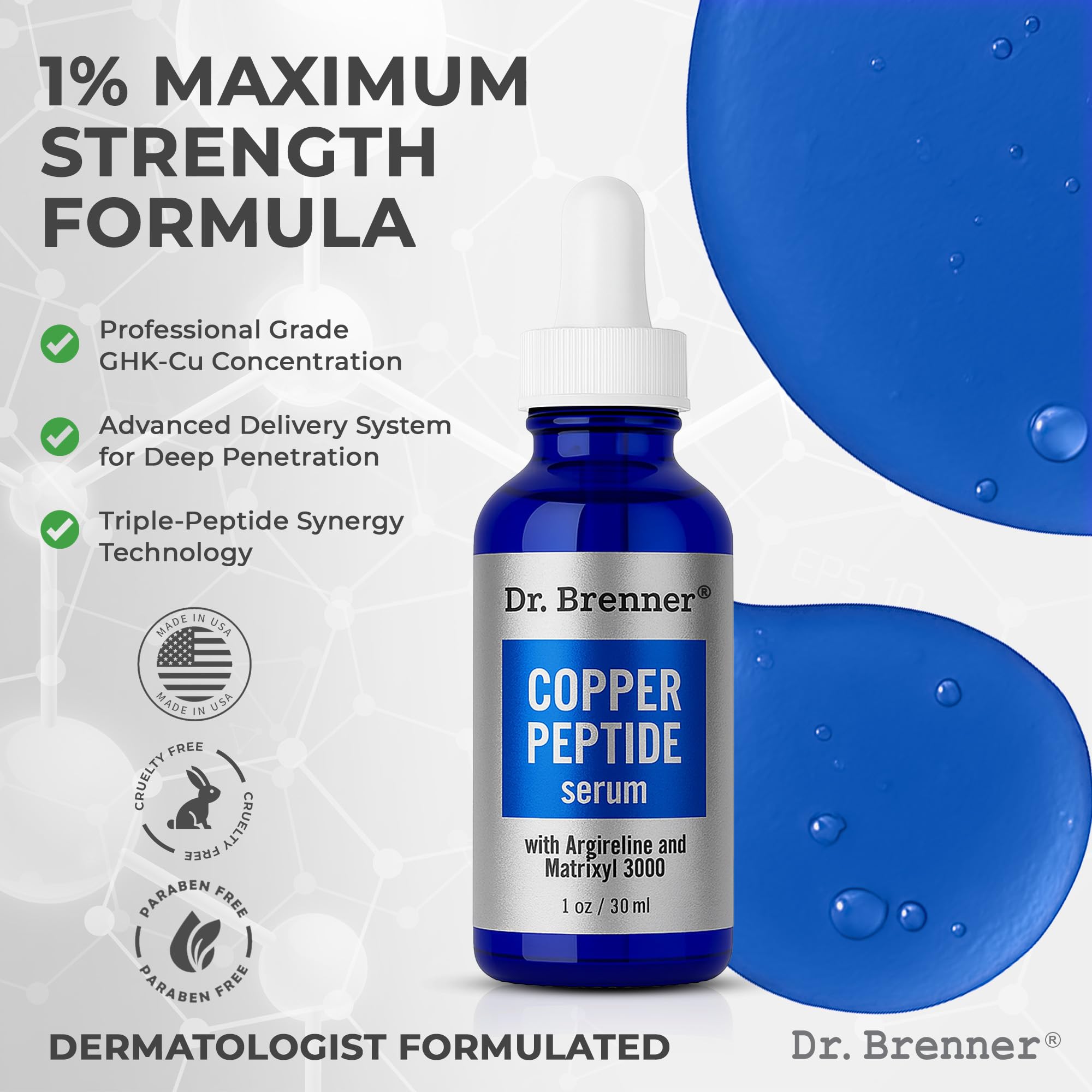 Dr Brenner Copper Peptide Serum with 1 Pure GHK Cu peptide - Dr. Brenner Official Imagery - 5