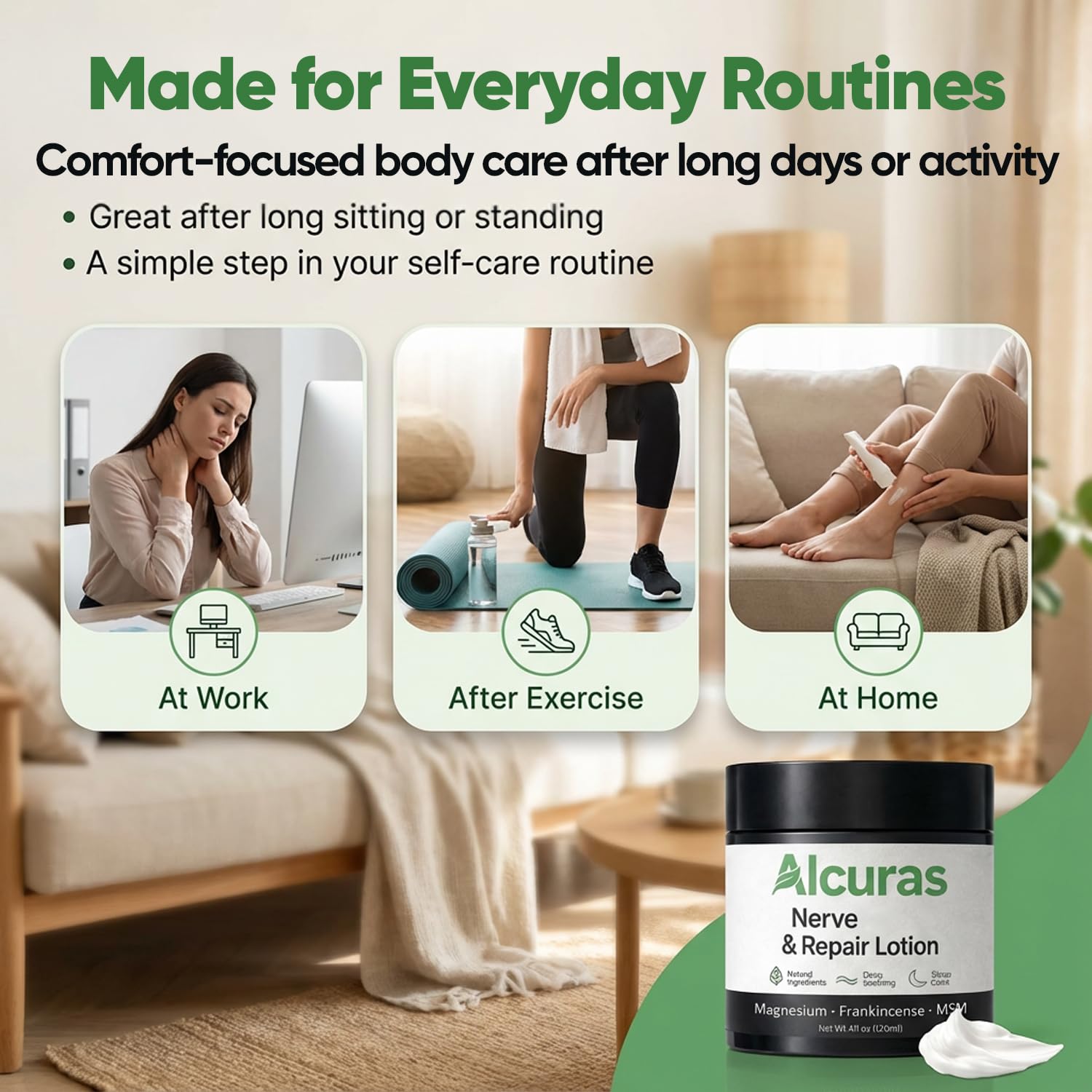ALCURAS Nerve Relief Lotion – Neuropathy Cream with Arnica