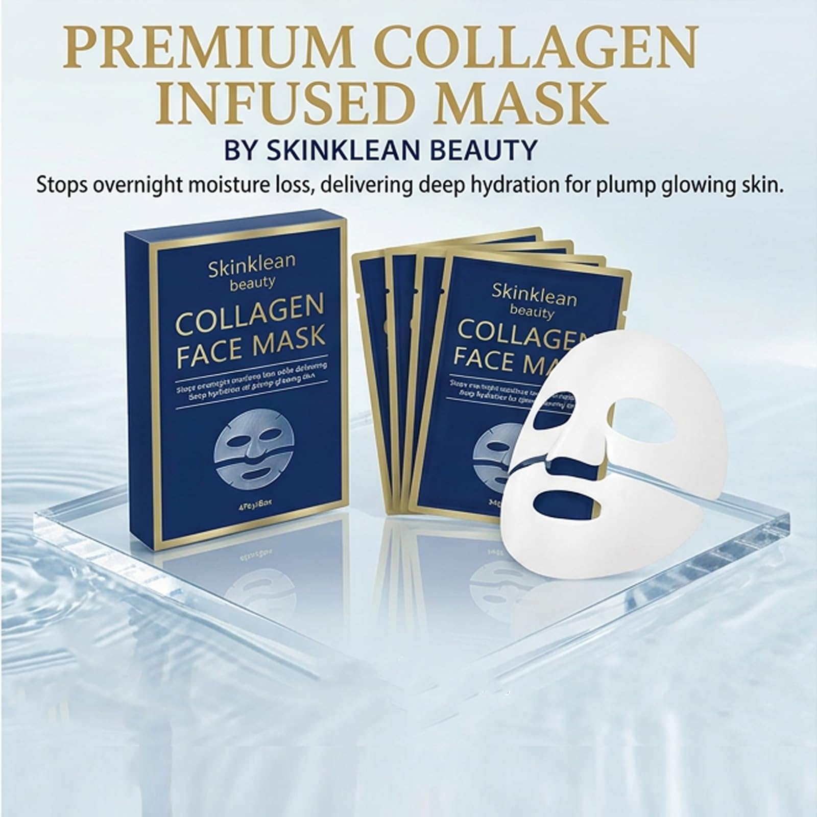 Collagen Face Mask Deep Hydration Refreshing and Light - Skinklean Beauty Official Product Imagery - 3