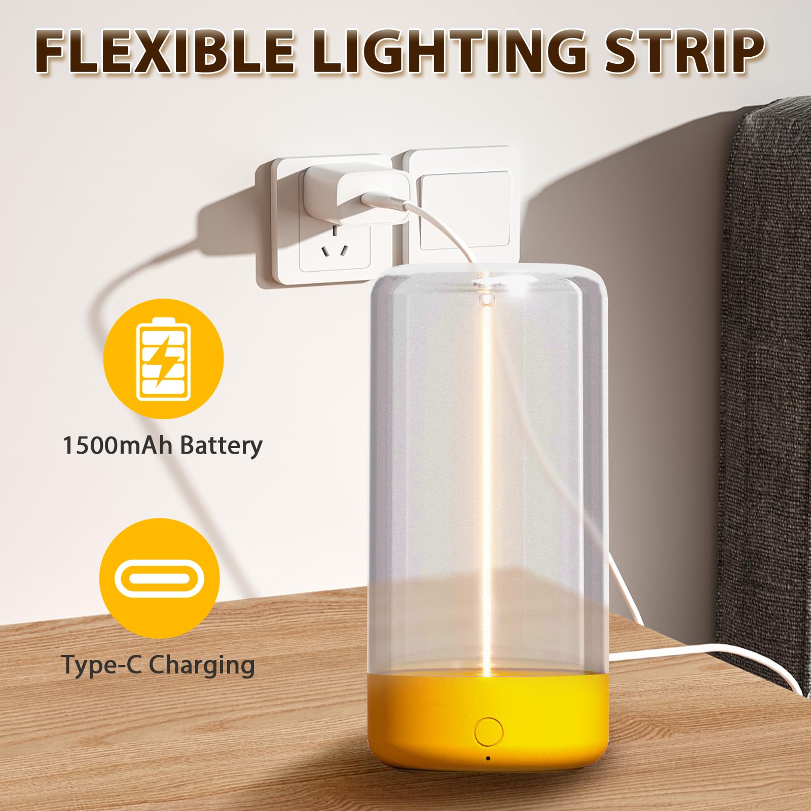 AUGE LIGHT Mini Minimalist Table Lamp, Cordless Lamp, Rechargeable Lam - View 7