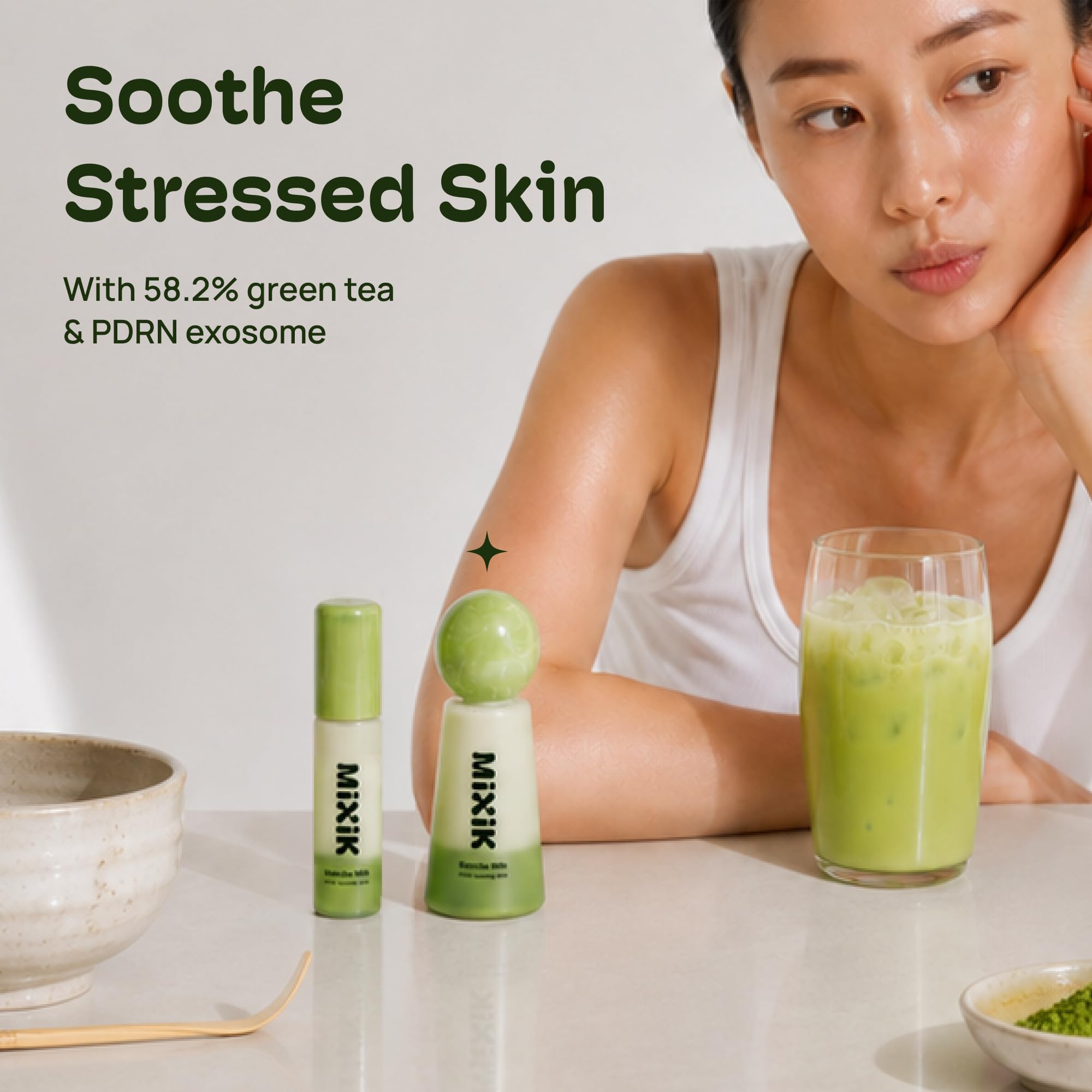 MIXIK Matcha Milk PDRN Soothing Mist, K-Beauty Face Mist with - MIXIK