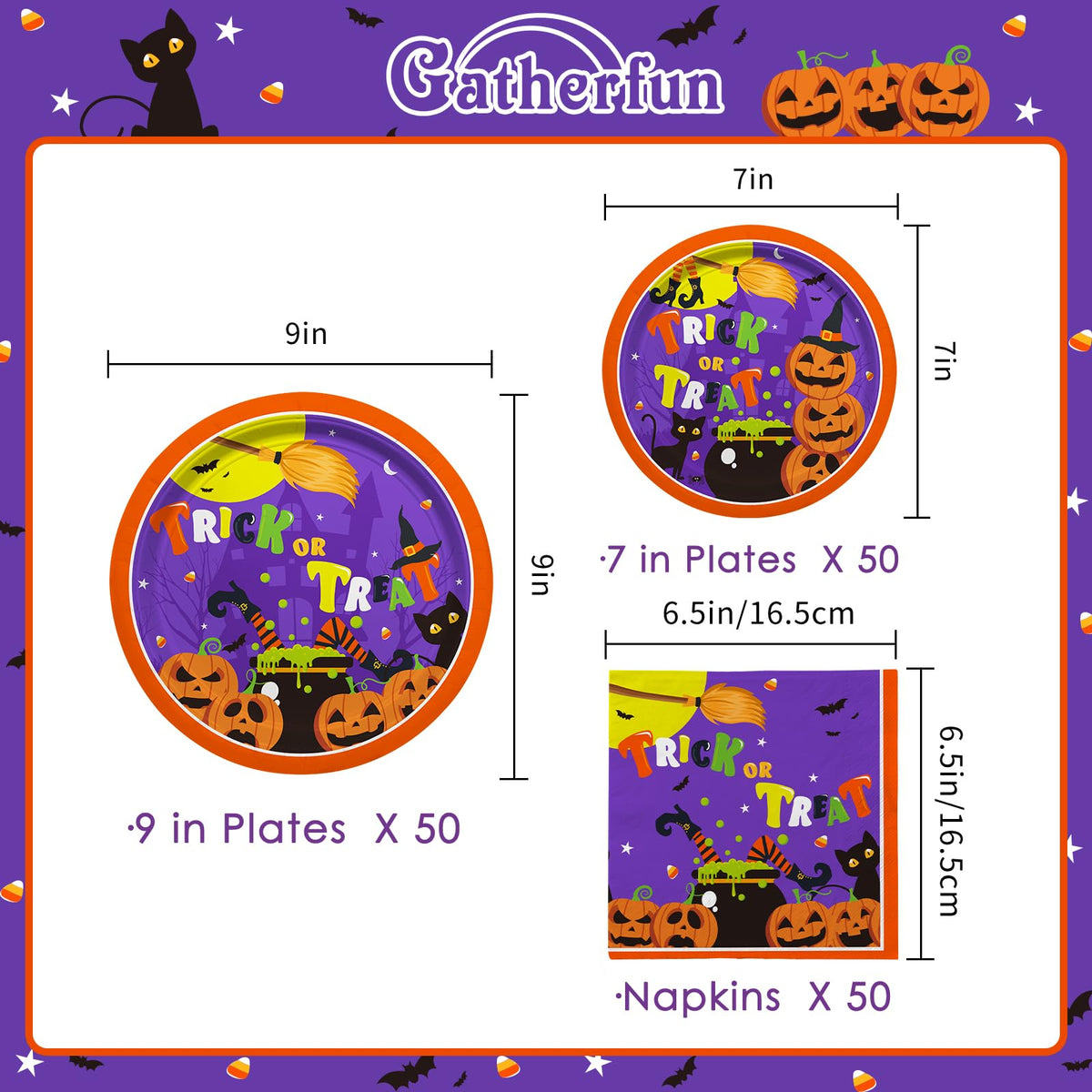 Halloween Party Supplies Kit Serve 50 Halloween Witch - Gatherfun Official Imagery - 4
