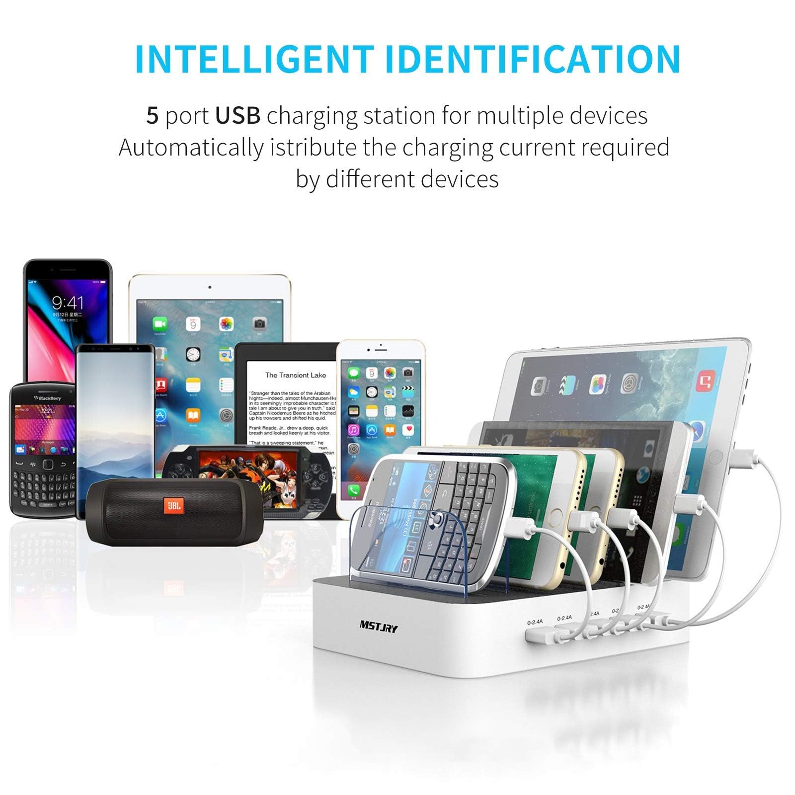 MSTJRY Charging Station for Multiple Devices 5 Port Multi - MSTJRY Official Imagery - 5